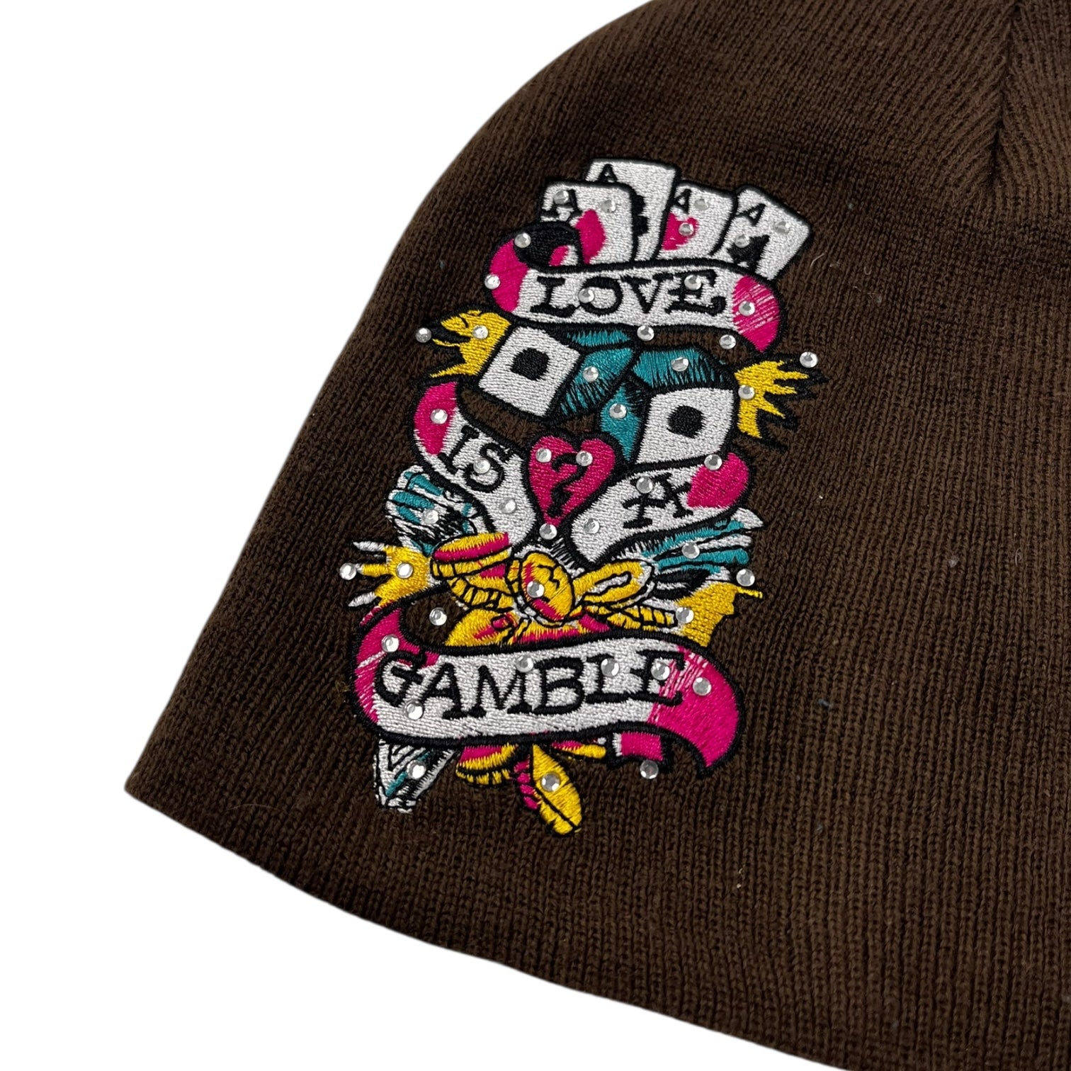 Vintage Y2K Ed Hardy “Gamble” Rhinestone Skully