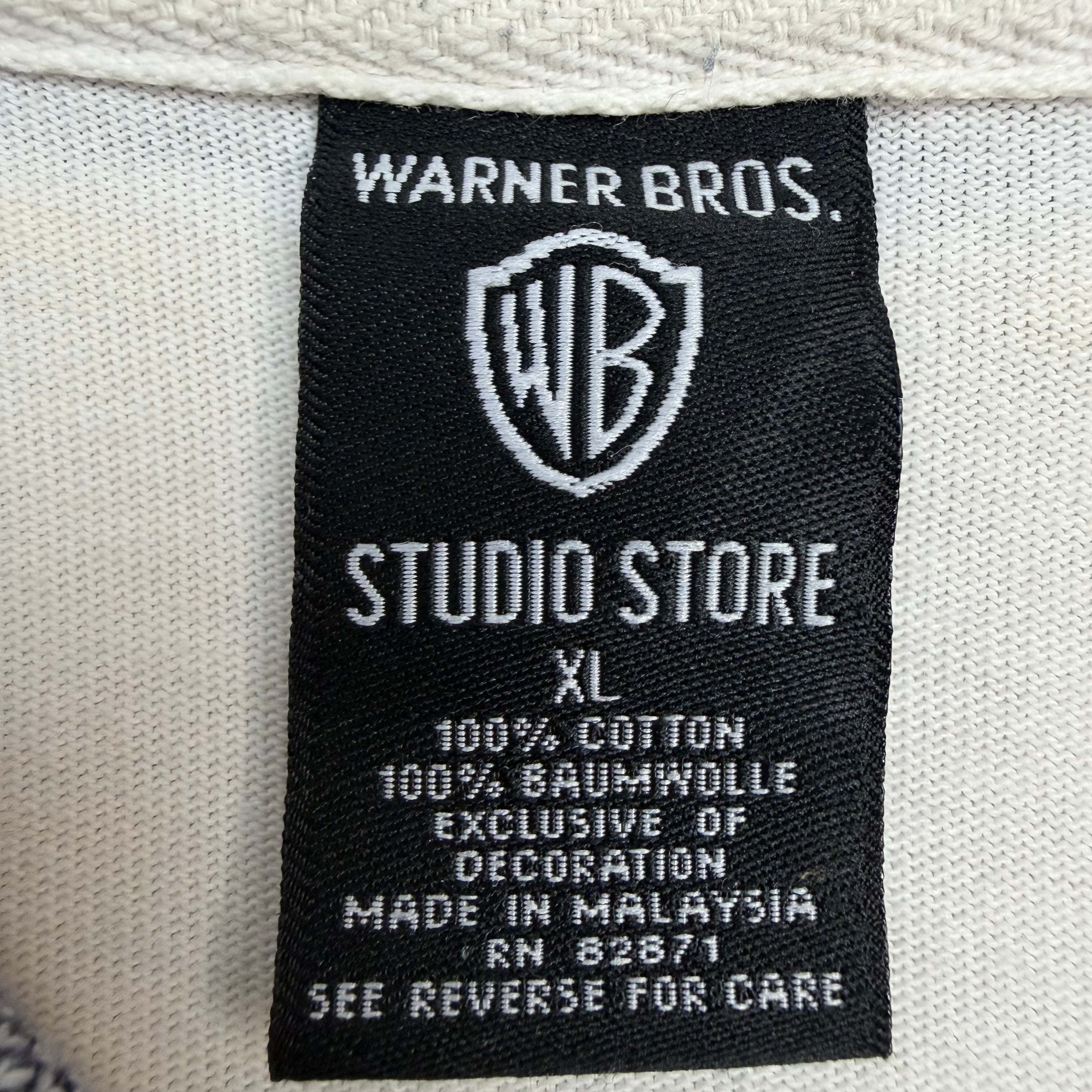 Vintage Warner Bros Taz Tasmanian Devil Embroidered Golf Polo White