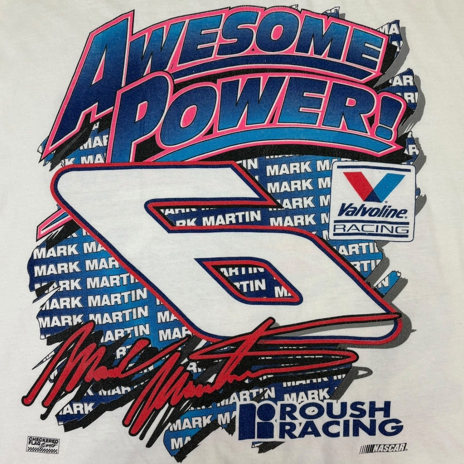Vintage Mark Martin Valvoline Racing T-Shirt White