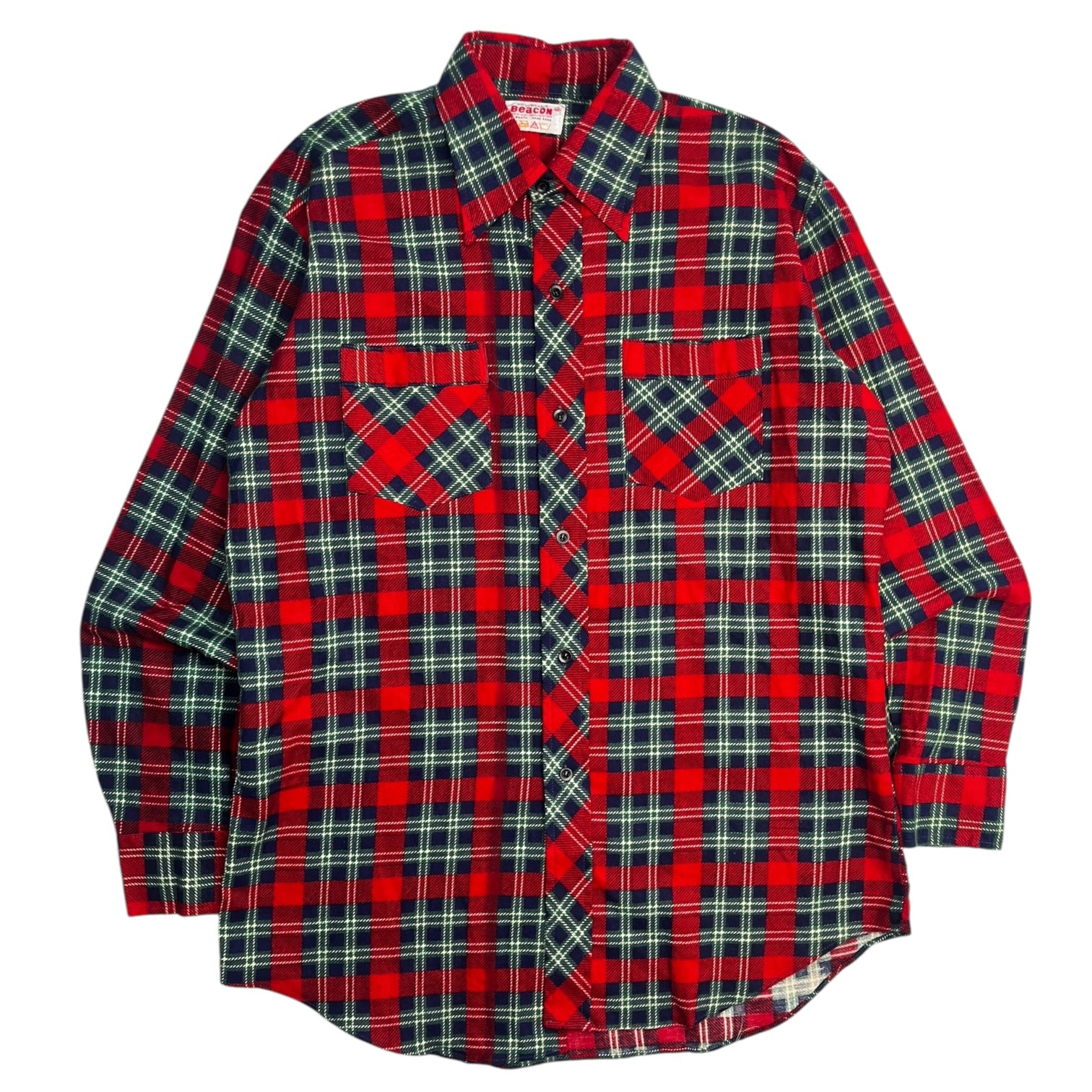 Vintage Woodward's Beacon Cotton Flannel Shirt Green/Red