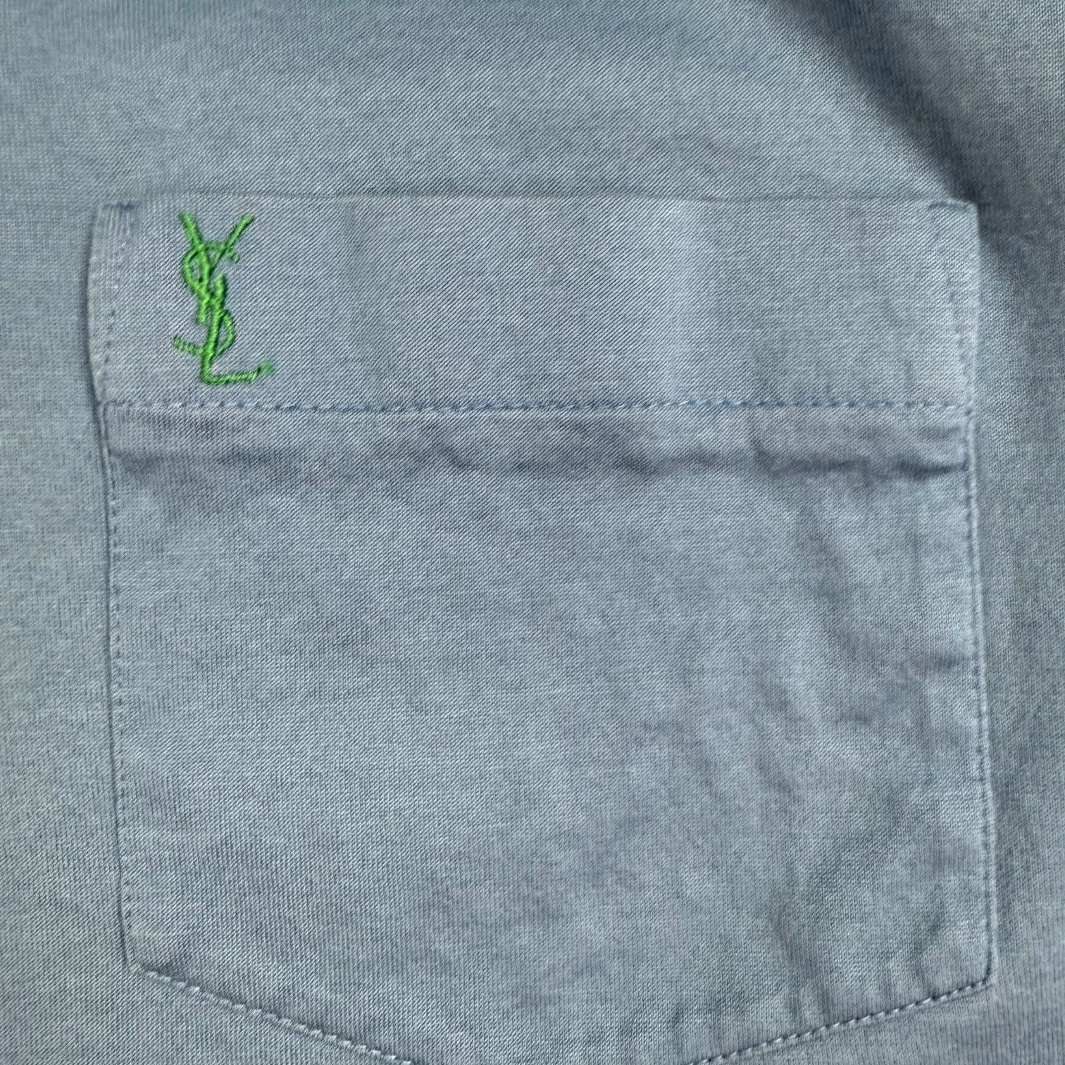 Vintage YSL Button Up Polo Shirt Blue