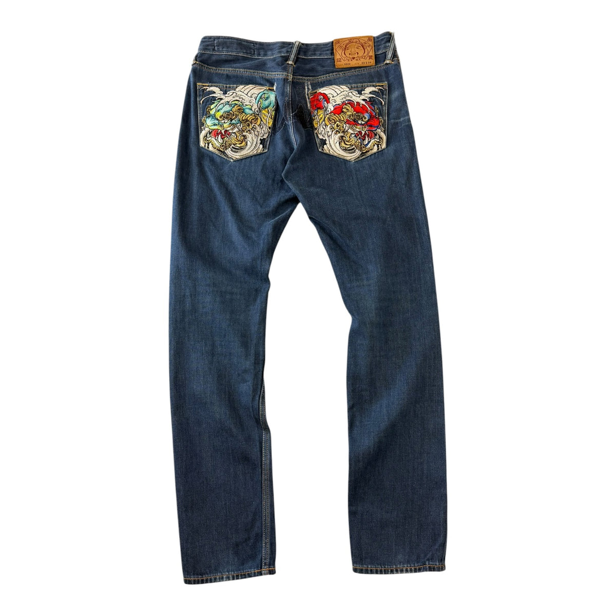 Evisu Pocket Dragon Embroidery Jeans  Medium Wash