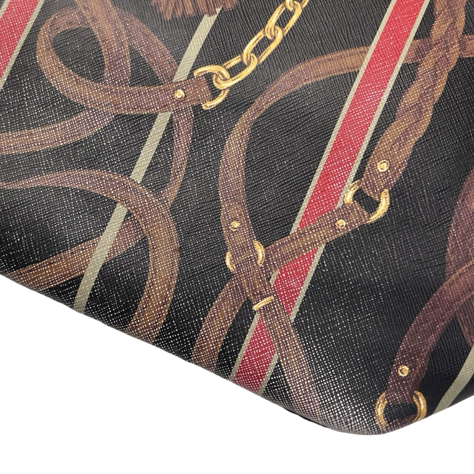 (W) Lauren Ralph Lauren Equestrian Print Satchel Bag Black