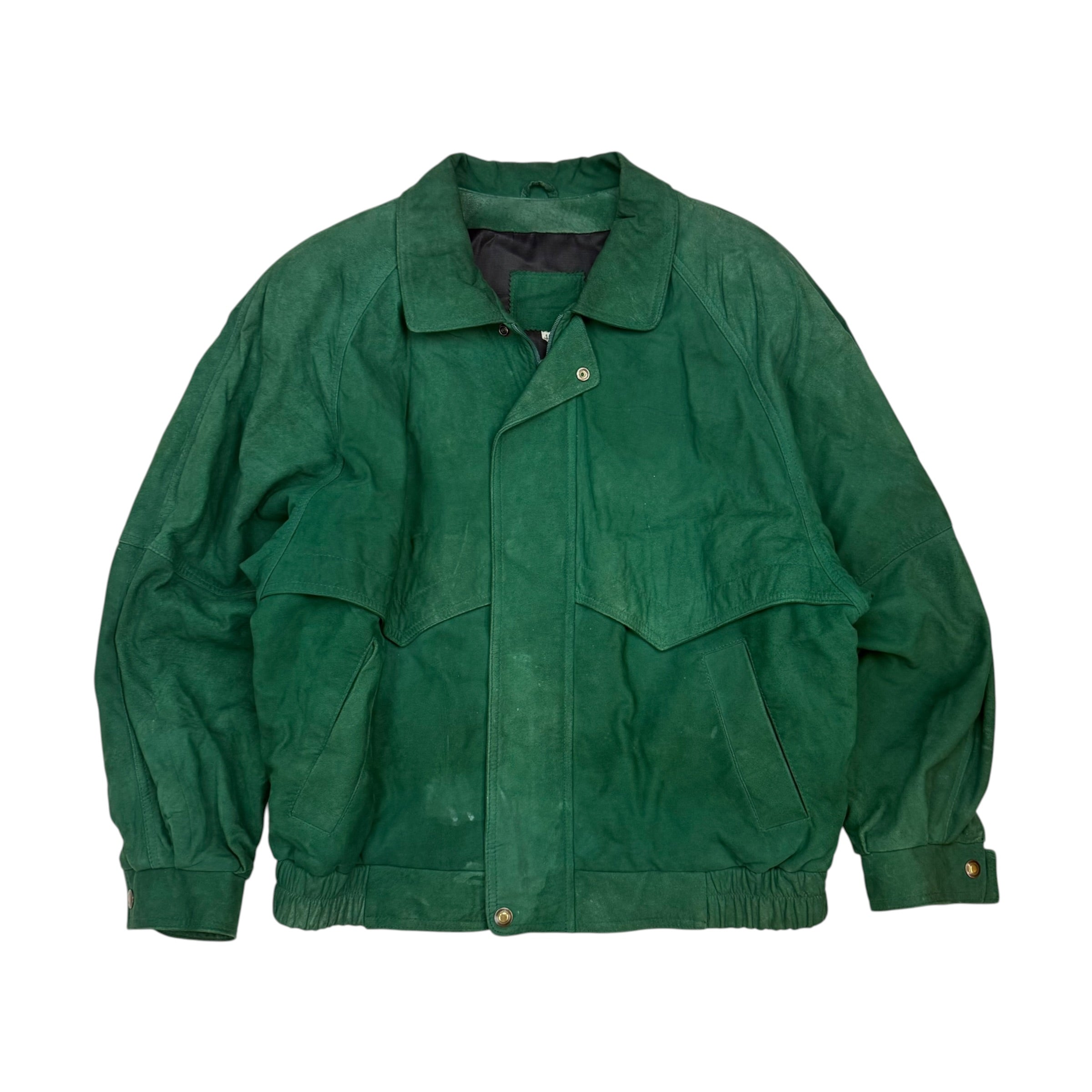 Vintage Leather Suede Jacket Green