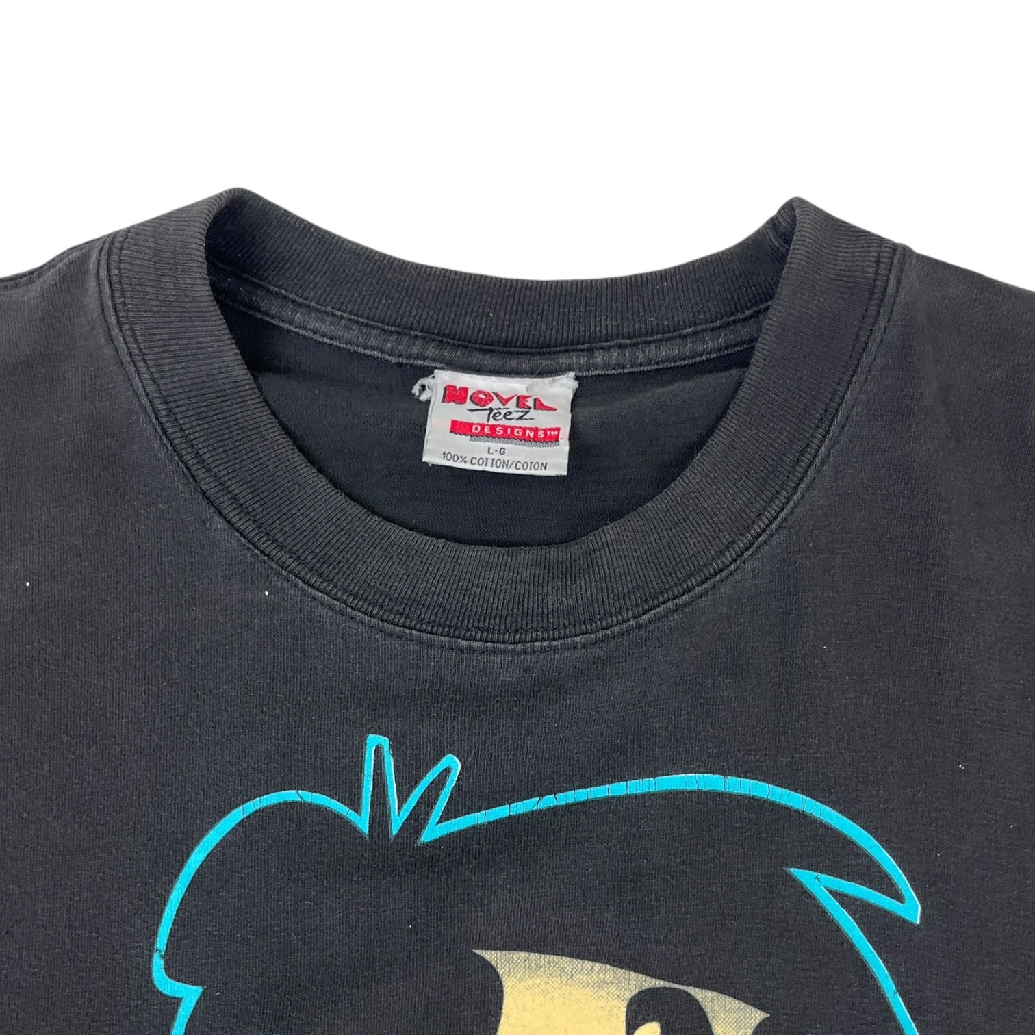 Vintage 1994 The Flintstones Fred Flintstone Tattoo T-Shirt Black