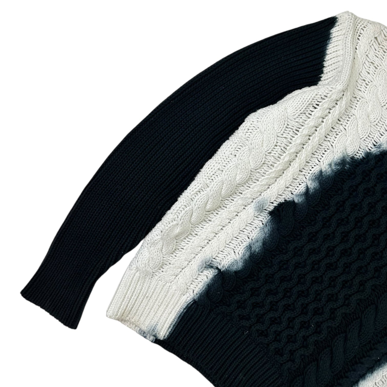 Stussy Tie Dye Fisherman Sweater Black/White