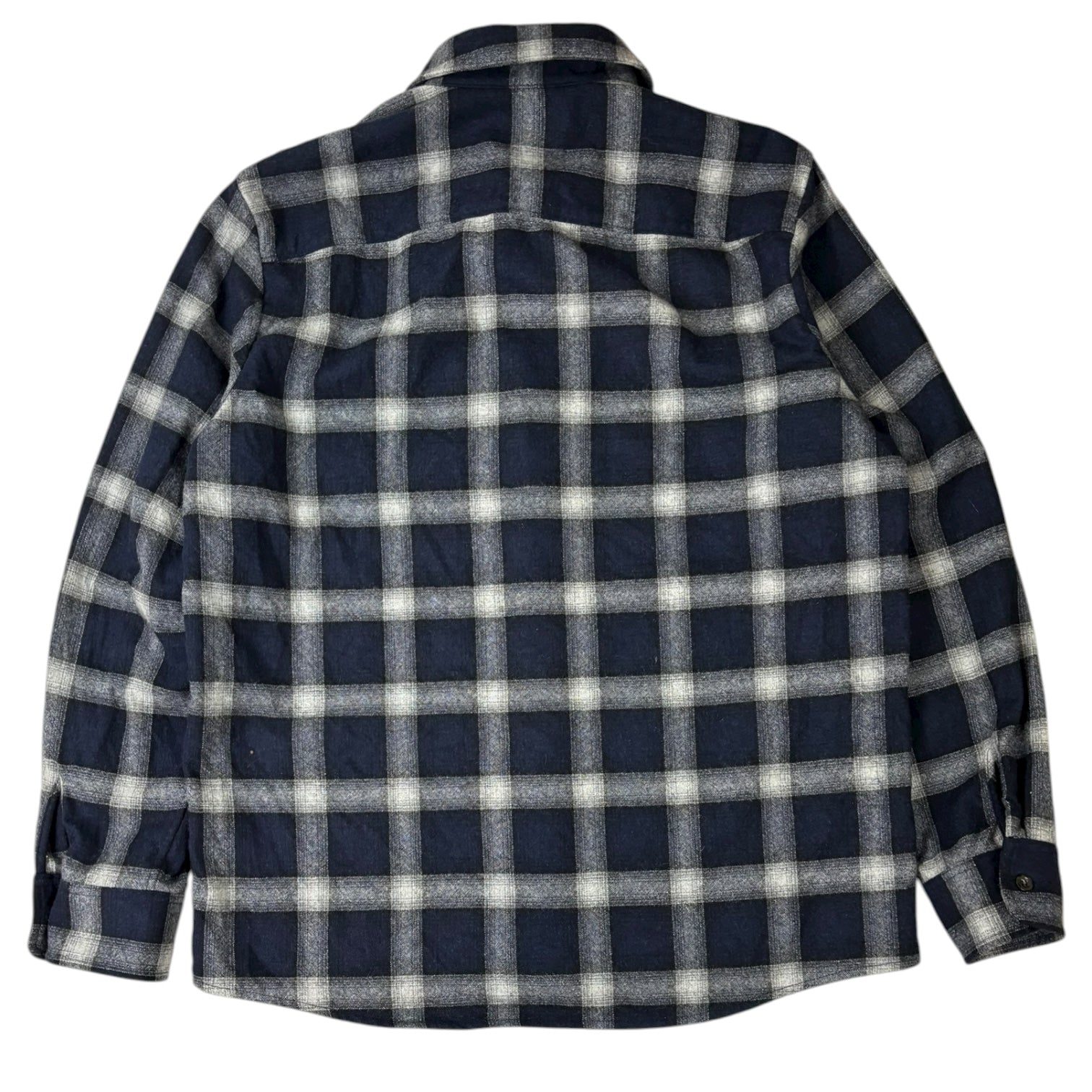 A.P.C. Trek Wool Plaid Overshirt Navy