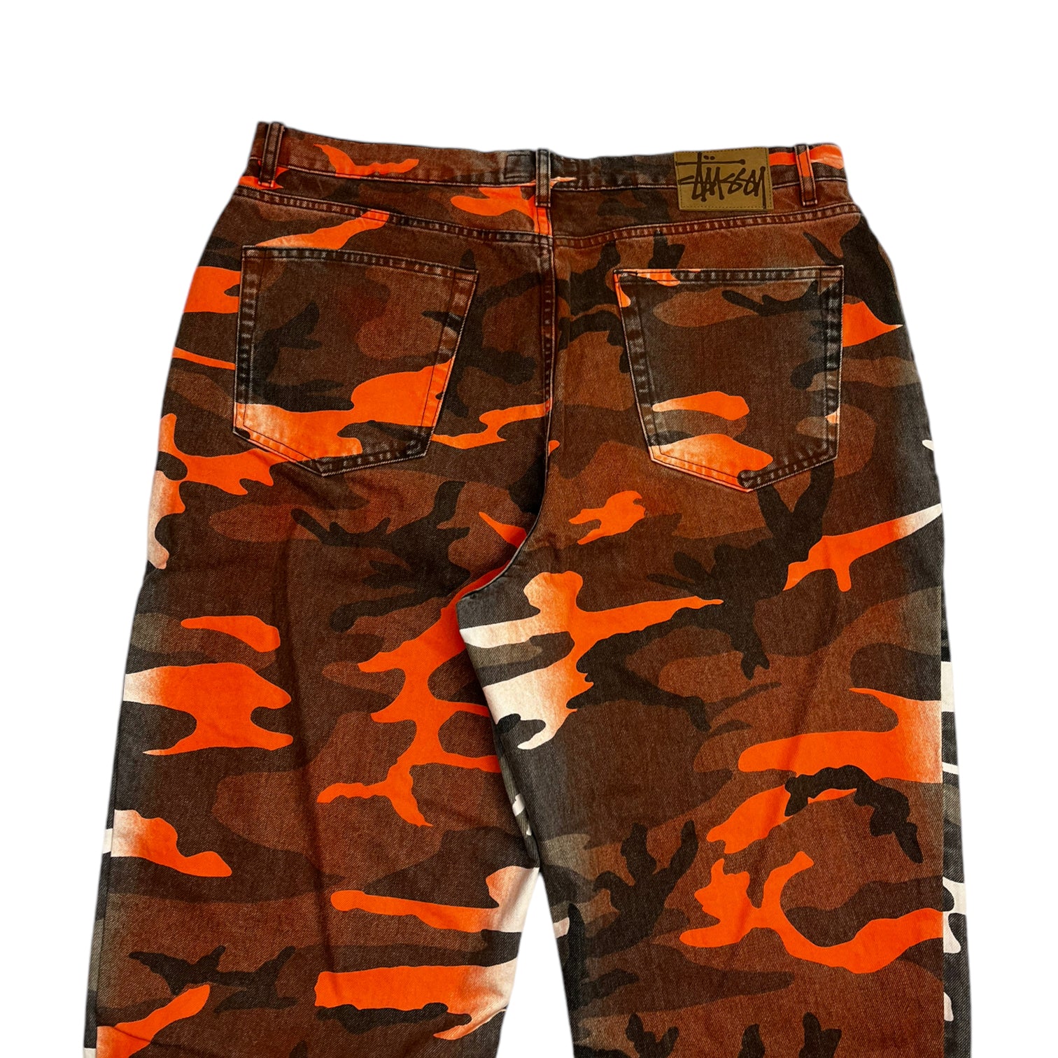 Stussy Spray Dye Big Ol' Jeans Orange Camo