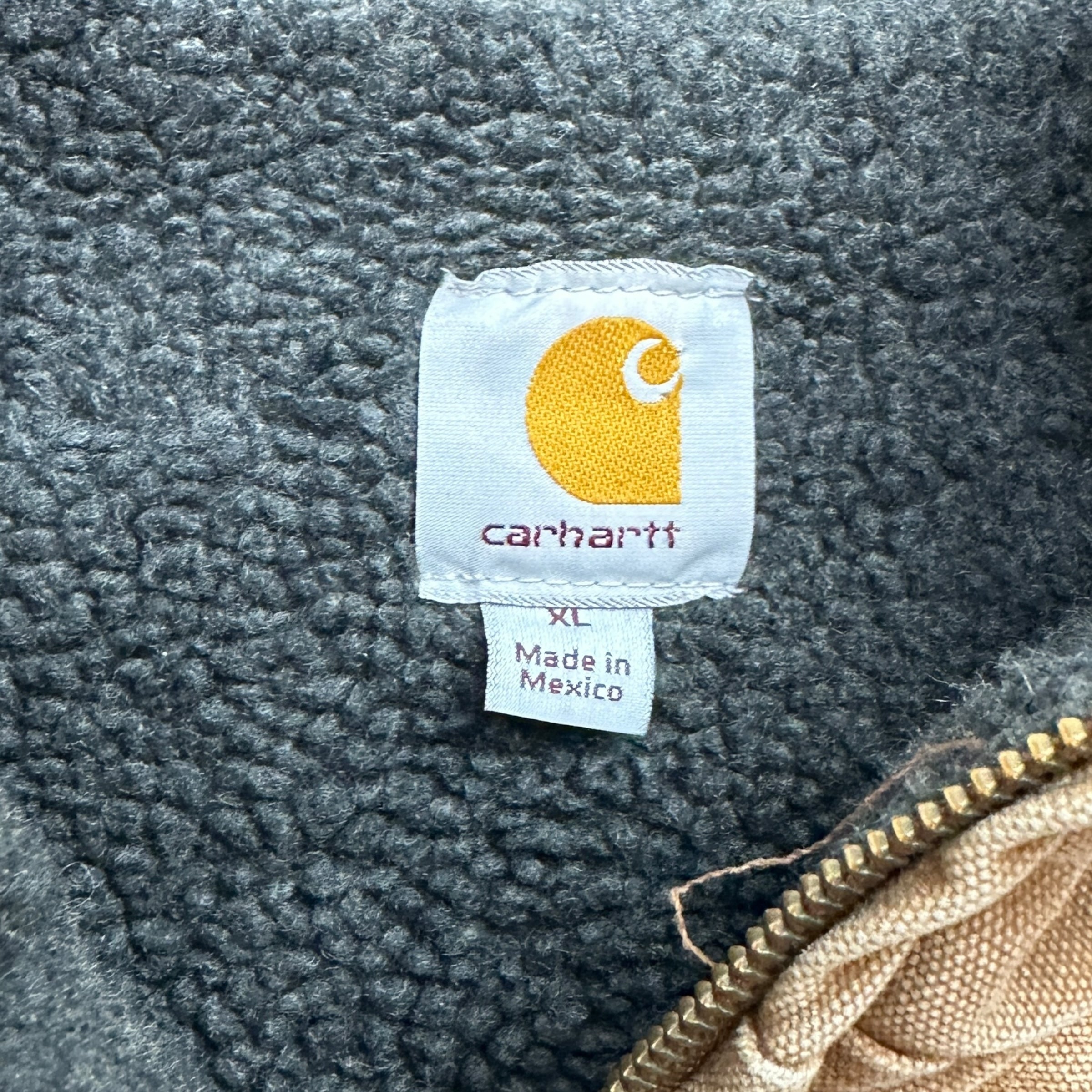 Vintage Carhartt Fleece Lined Insulated Vest Dark Tan