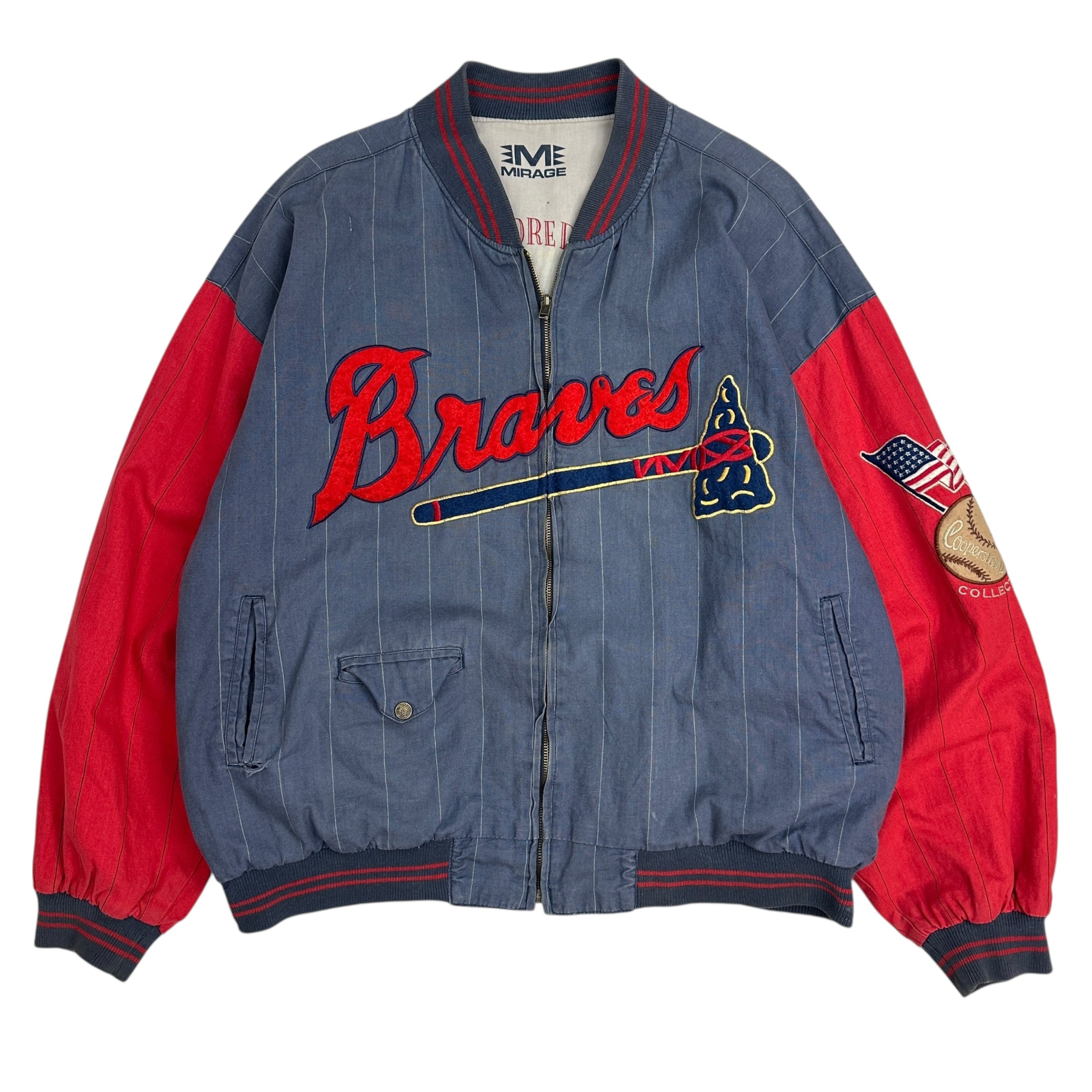 1991 Mirage Atlanta Braves Stripped Varsity Jacket