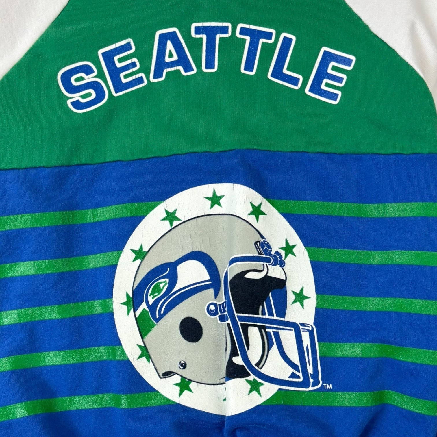 Vintage Seattle Seahawks AOP Crewneck Blue