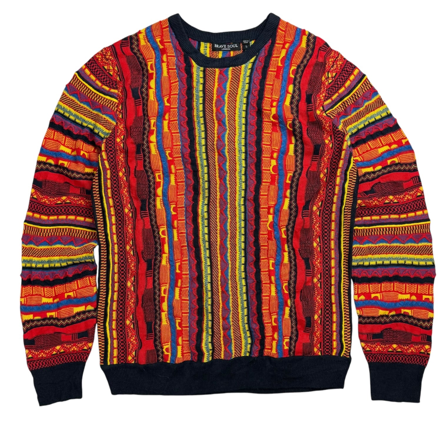 Vintage Brave Soul Coogi Style Knit Sweater