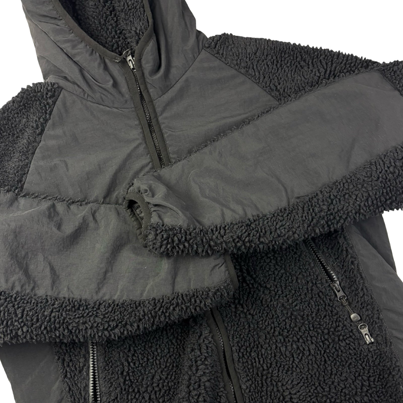 Stussy Sherpa Paneled Hooded Jacket Black