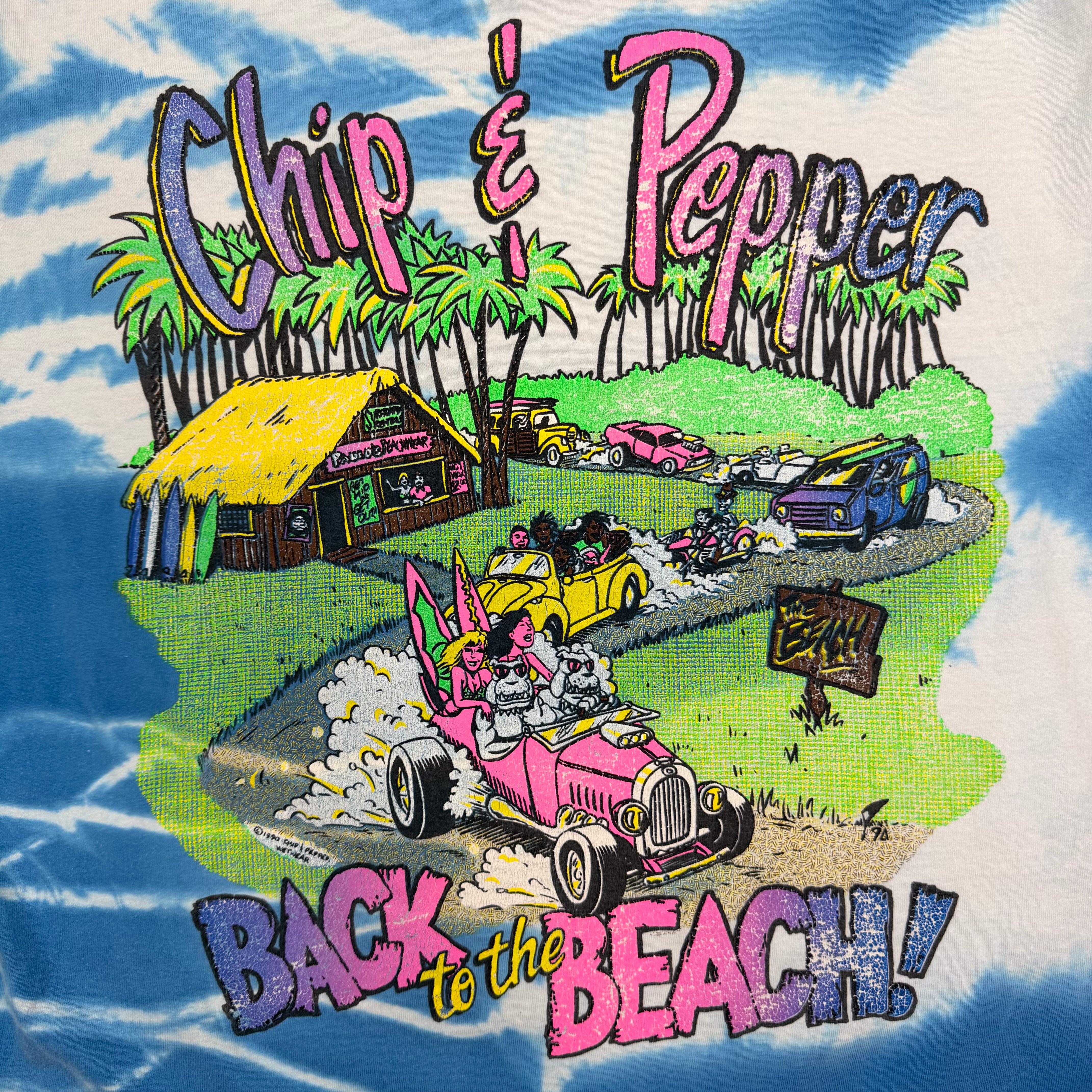 Vintage Chip & Pepper Wet Wear Tye Die Tee Blue/White