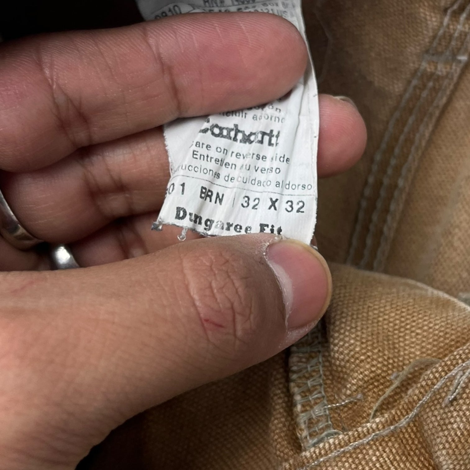 Carhartt Double Knee Work Pants Distressed Tan (32)