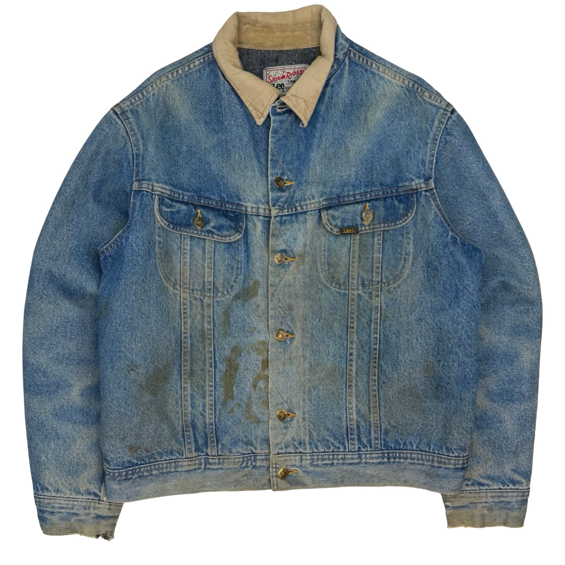Vintage Lee Storm Rider Denim Trucker Jacket Blue