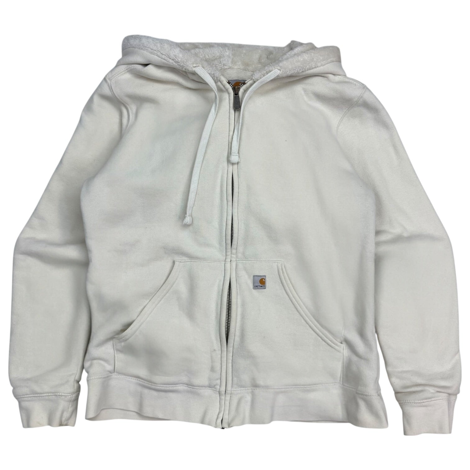 (W) Vintage Carhartt Zip Up Sweater Cream