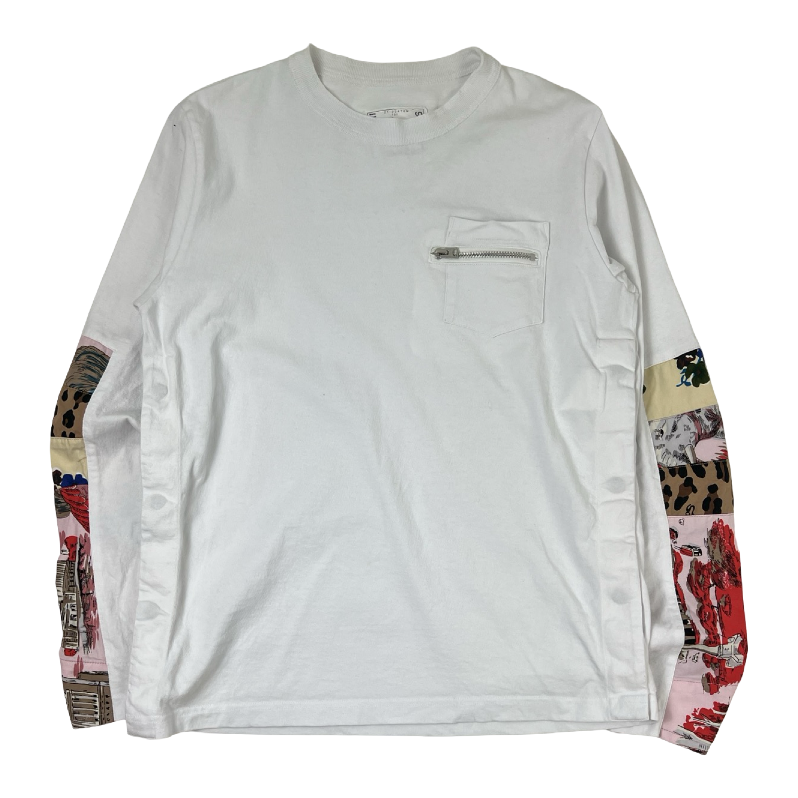 Sacai Archive Print Mix Snap-Buttoned Side Long Sleeve T-Shirt
