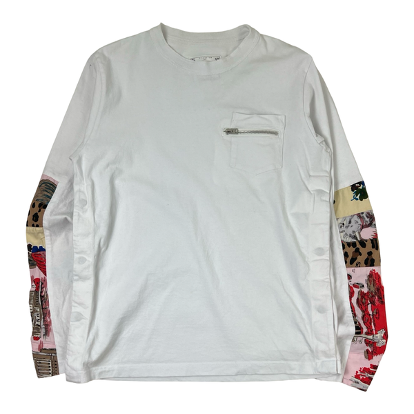 Sacai Archive Print Mix Snap-Buttoned Side Long Sleeve T-Shirt