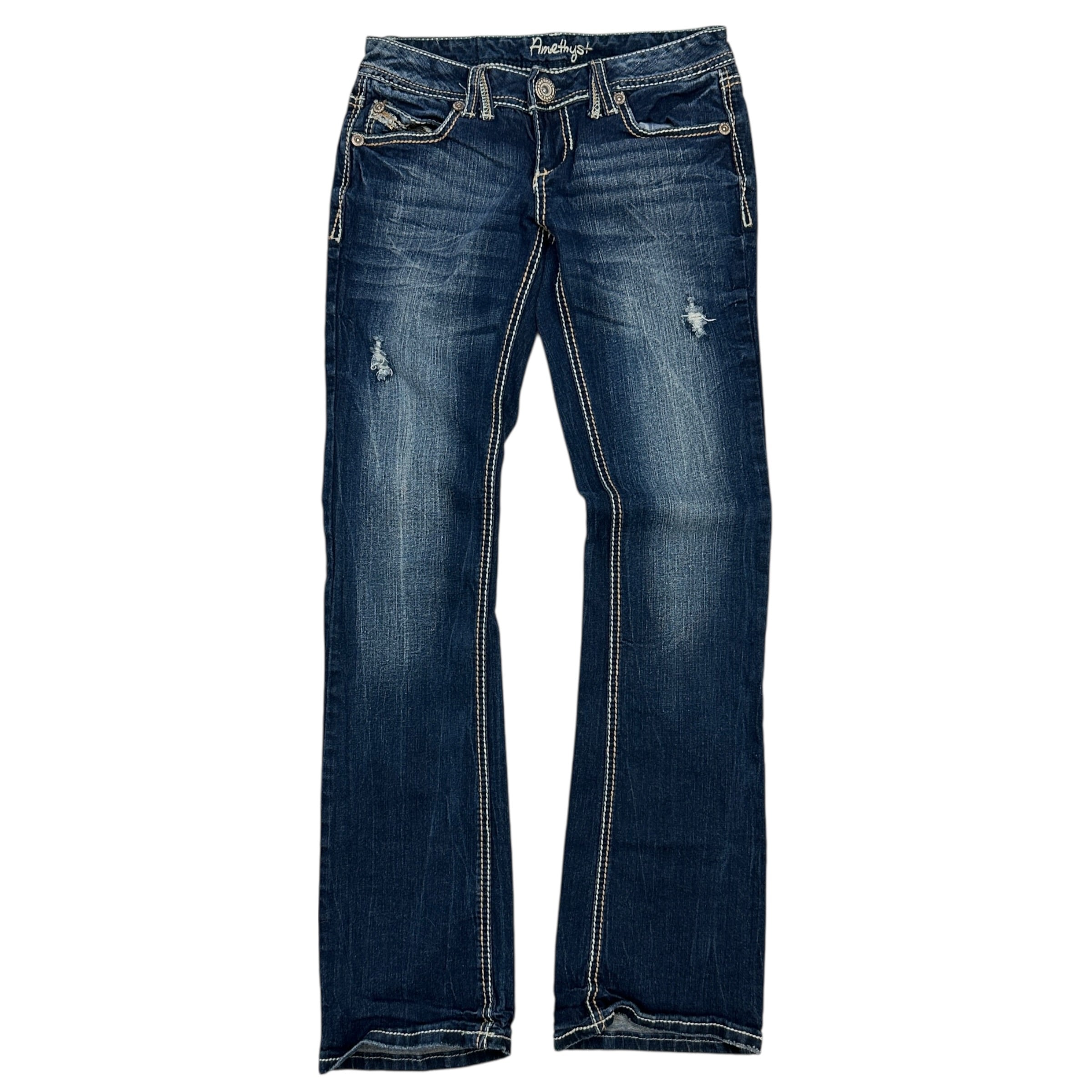 (W) Vintage Y2K Amethyst Denim Jeans Dark Wash