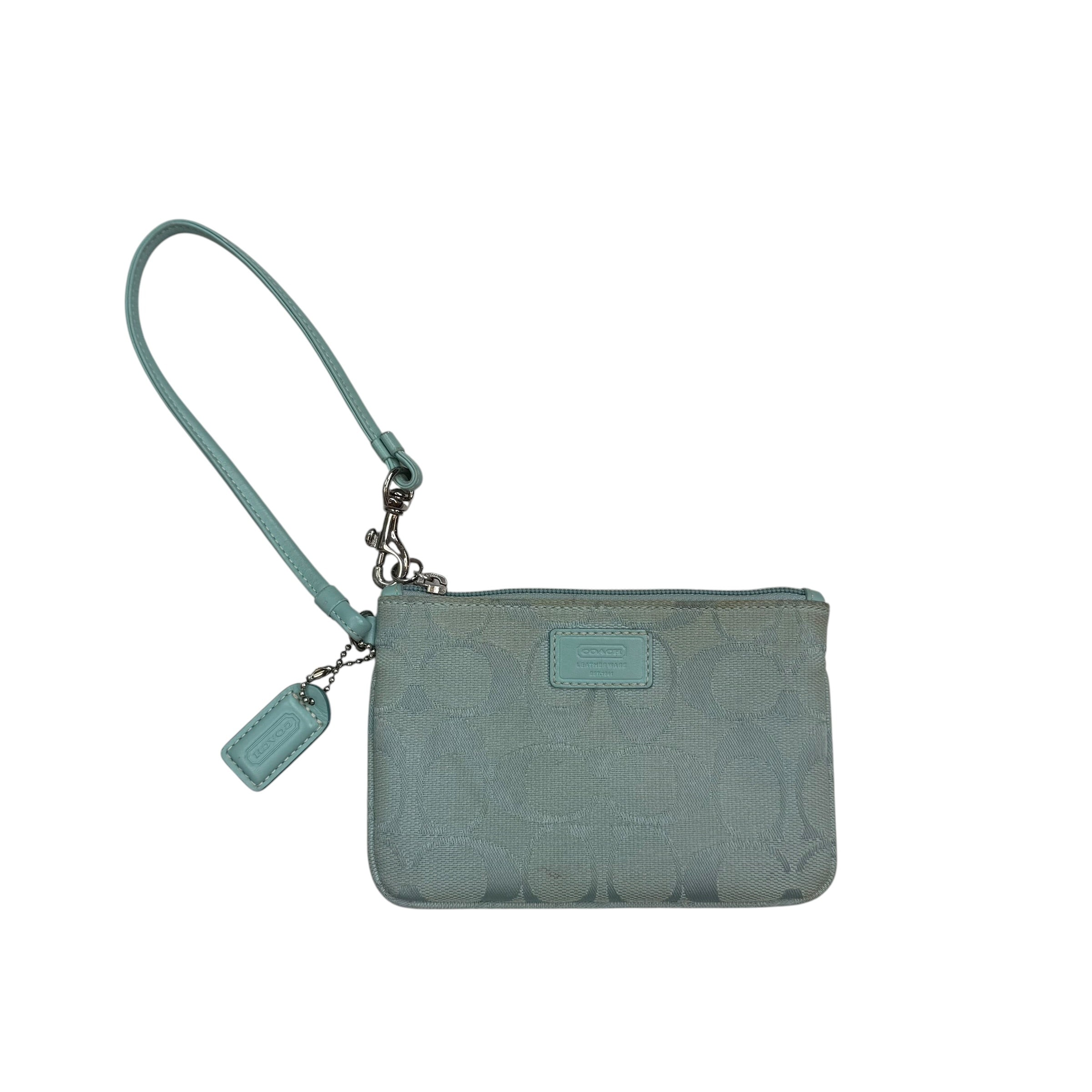 (W) Vintage Coach Coin Pouch Turquoise