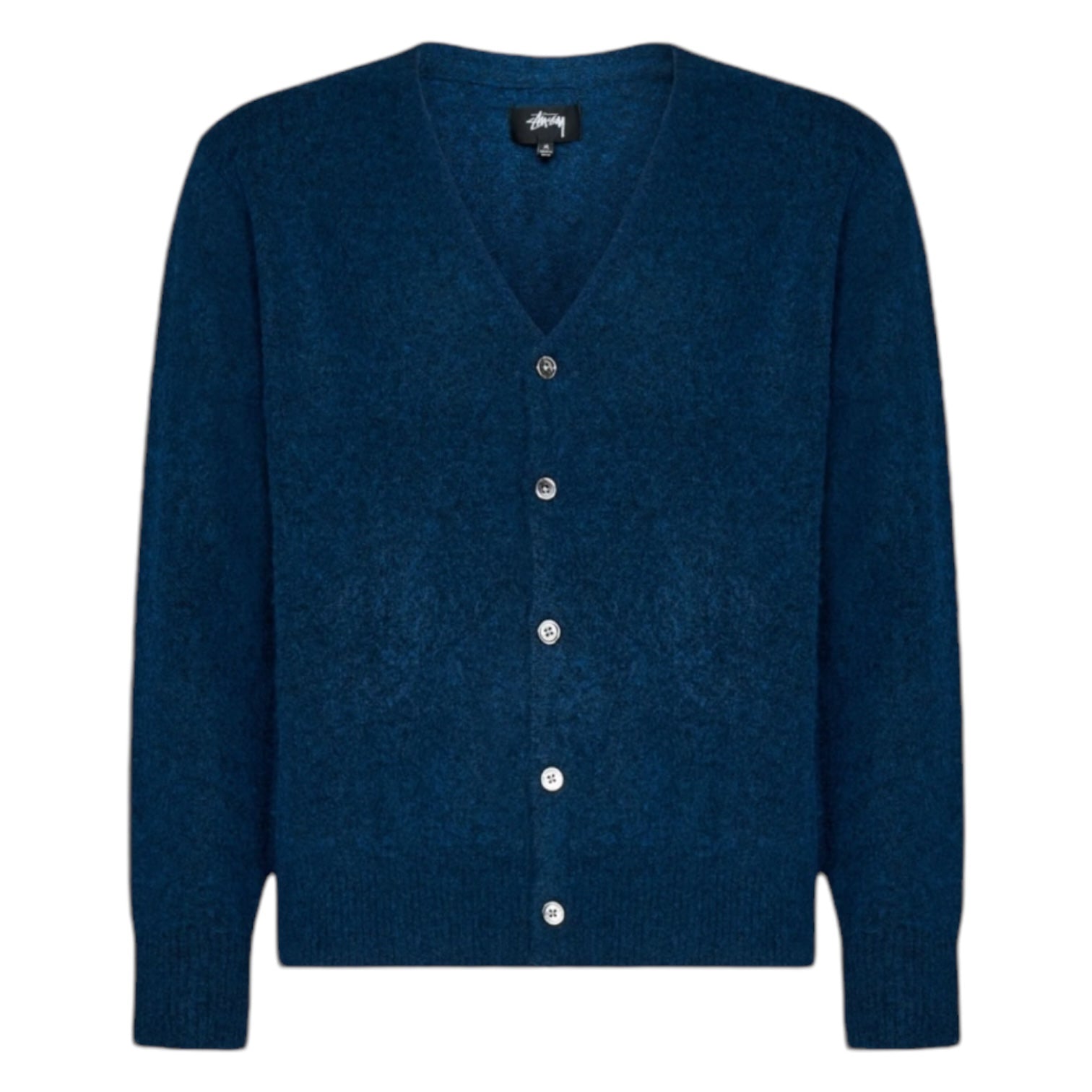 Stussy Brushed Pearl Buttoned Cardigan Blue