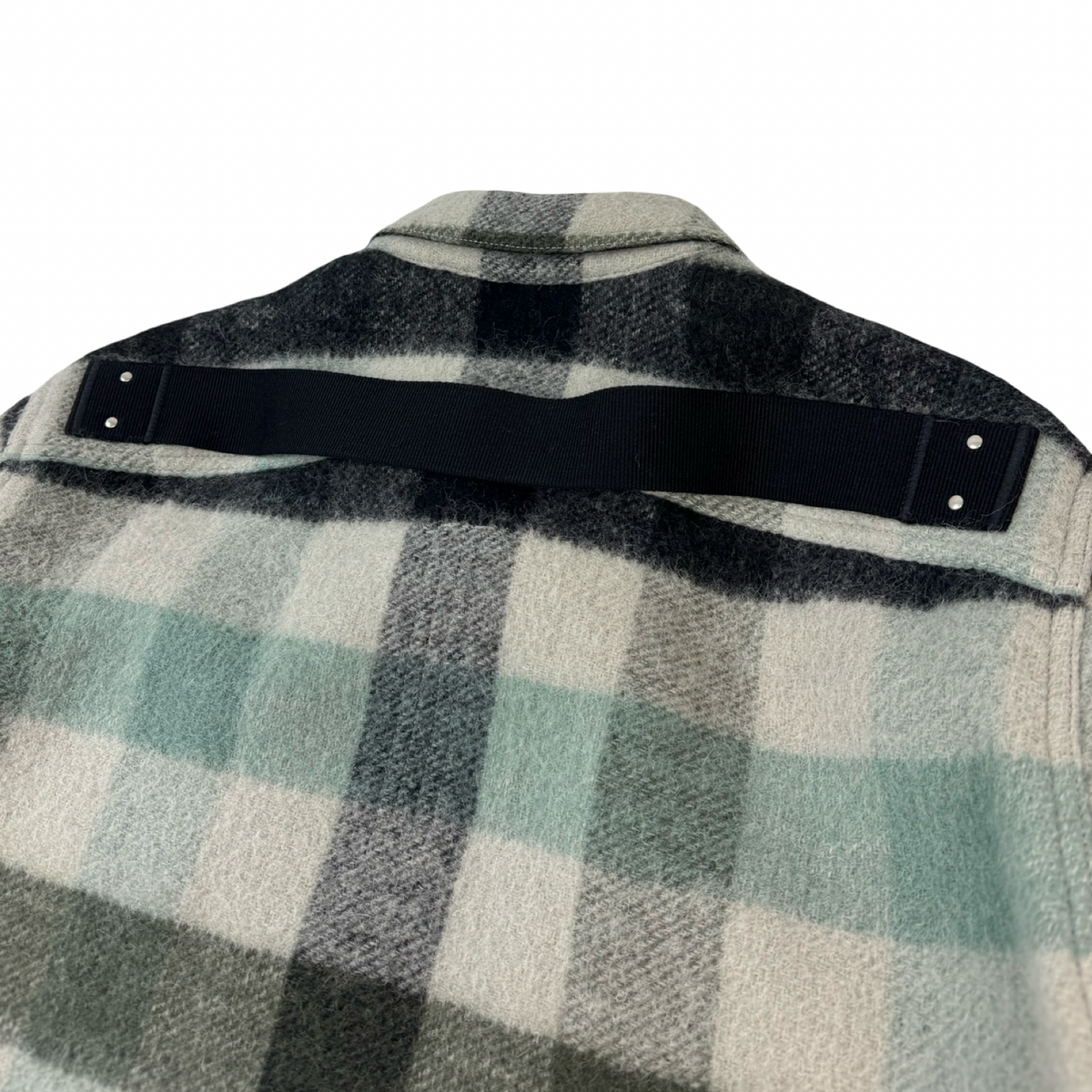 Rick Owens Strobe Check Alpaca Shirt Pearl Plaid