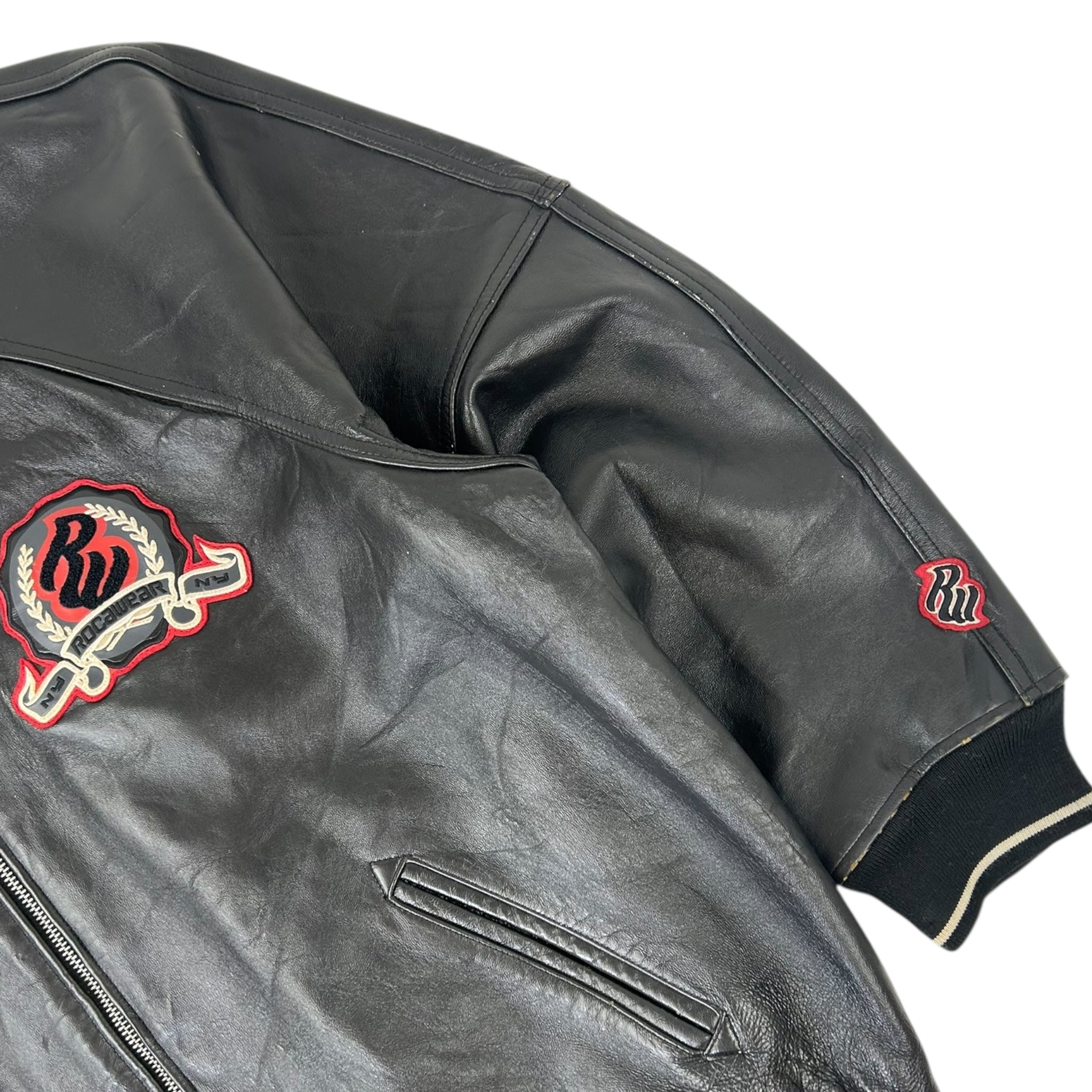 Vintage Rocawear Leathet Jacket Black