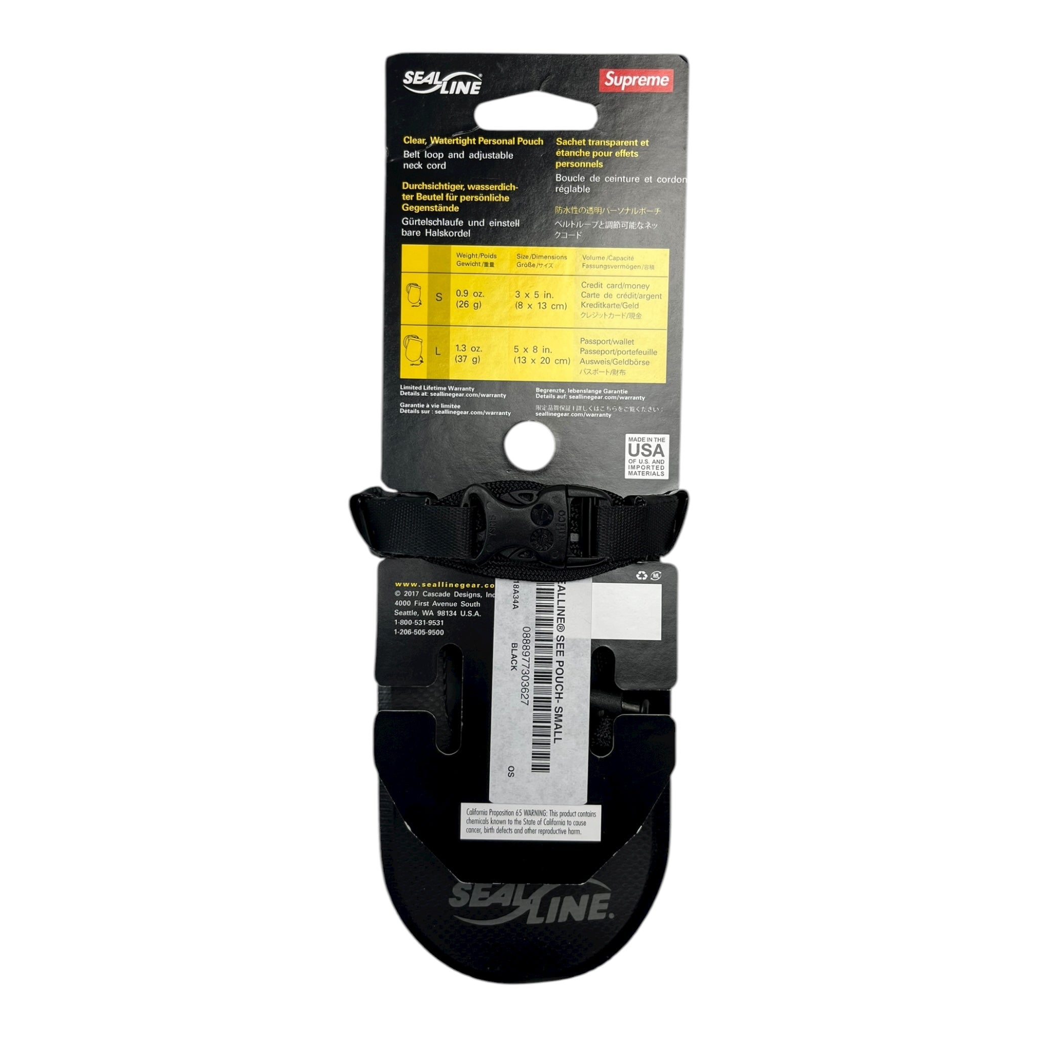 Supreme SealLine See Pouch Small Black
