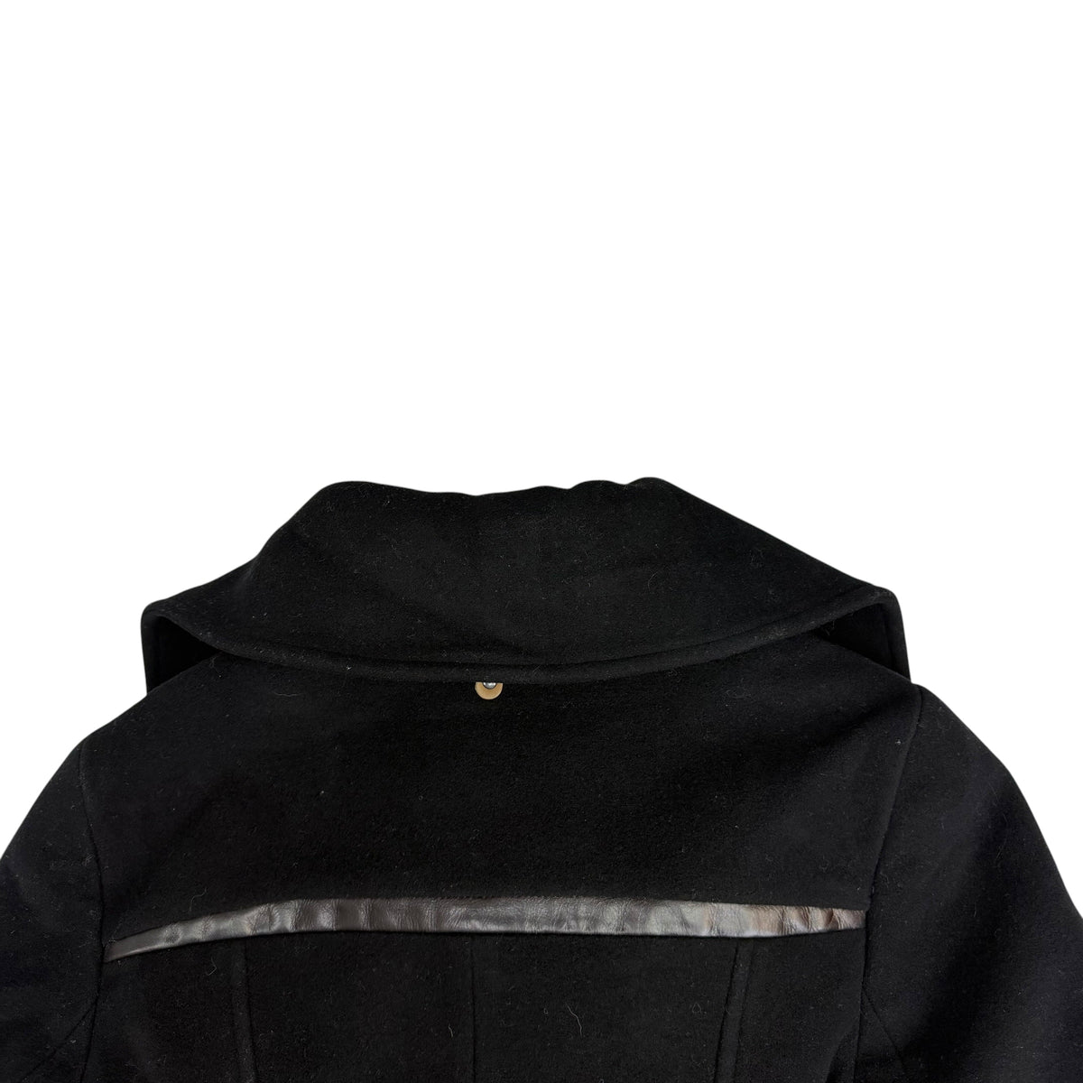 (W) Mackage Wool Leather Trim Peacoat Black