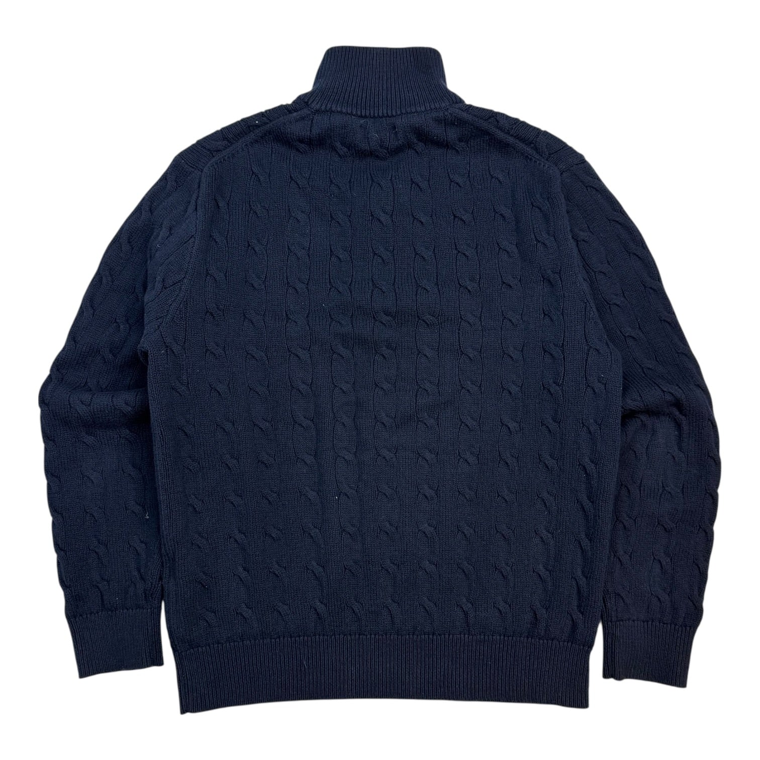 Polo Ralph Lauren Cable Knit Quarter Zip Navy Blue