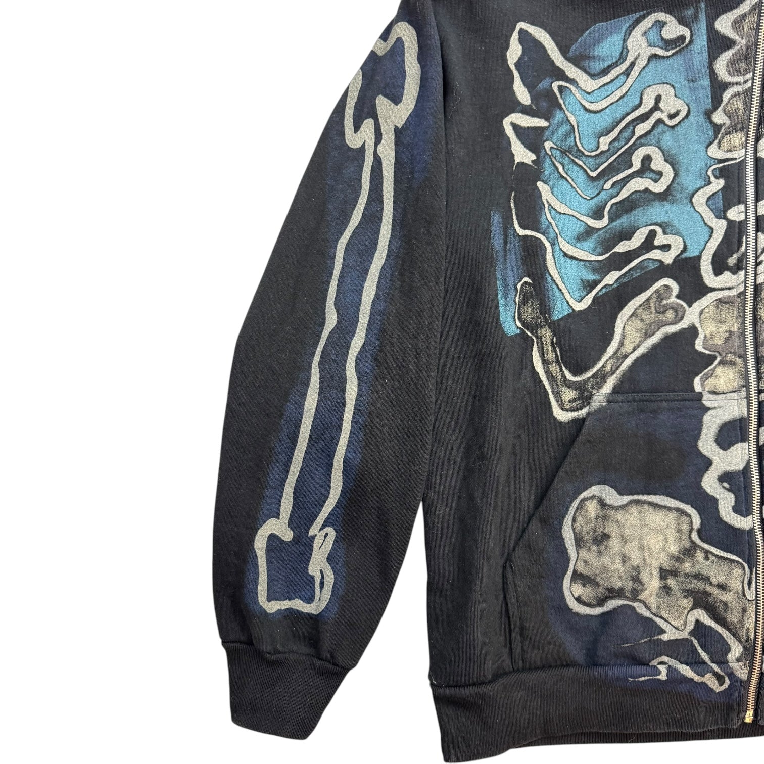 Travis Scott Cactus Jack x Fragment Skeleton Graffiti Full Zip Hoodie Black