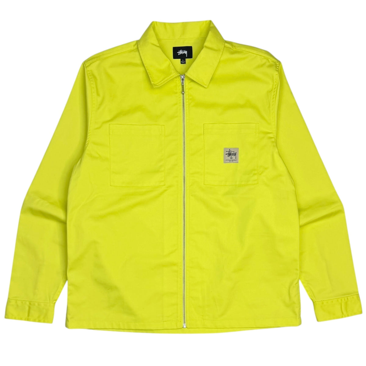 Stussy Zip Up Work LS Shirt Yellow