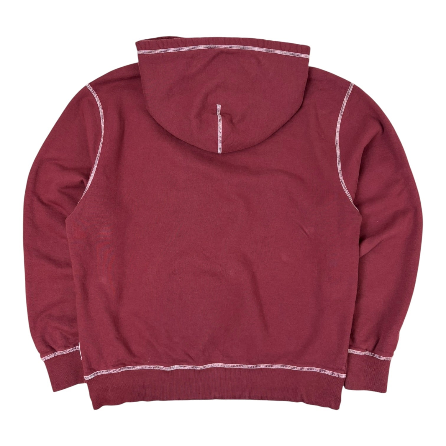 OVO Contrast Stitch Hoodie Burgundy