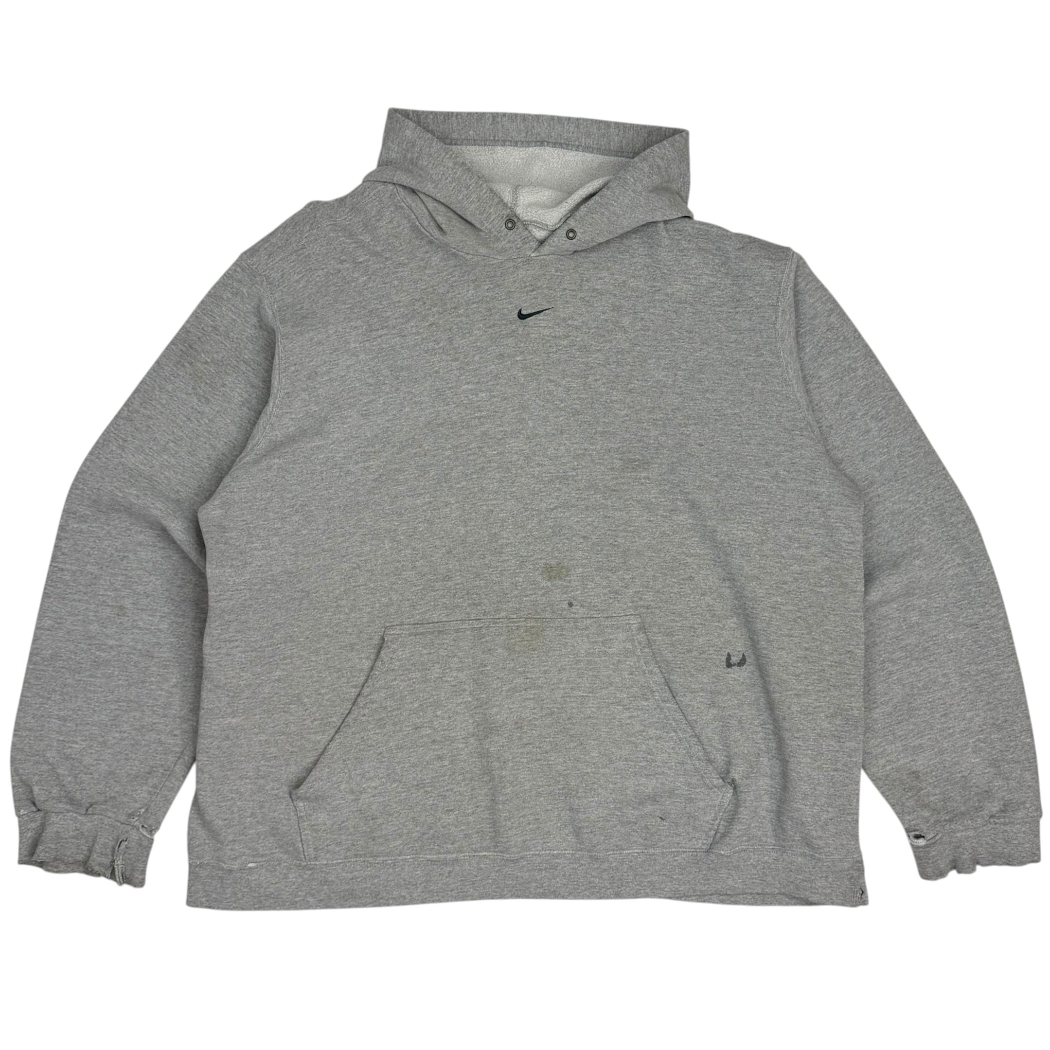 Vintage Nike Center Swoosh Hoodie Grey