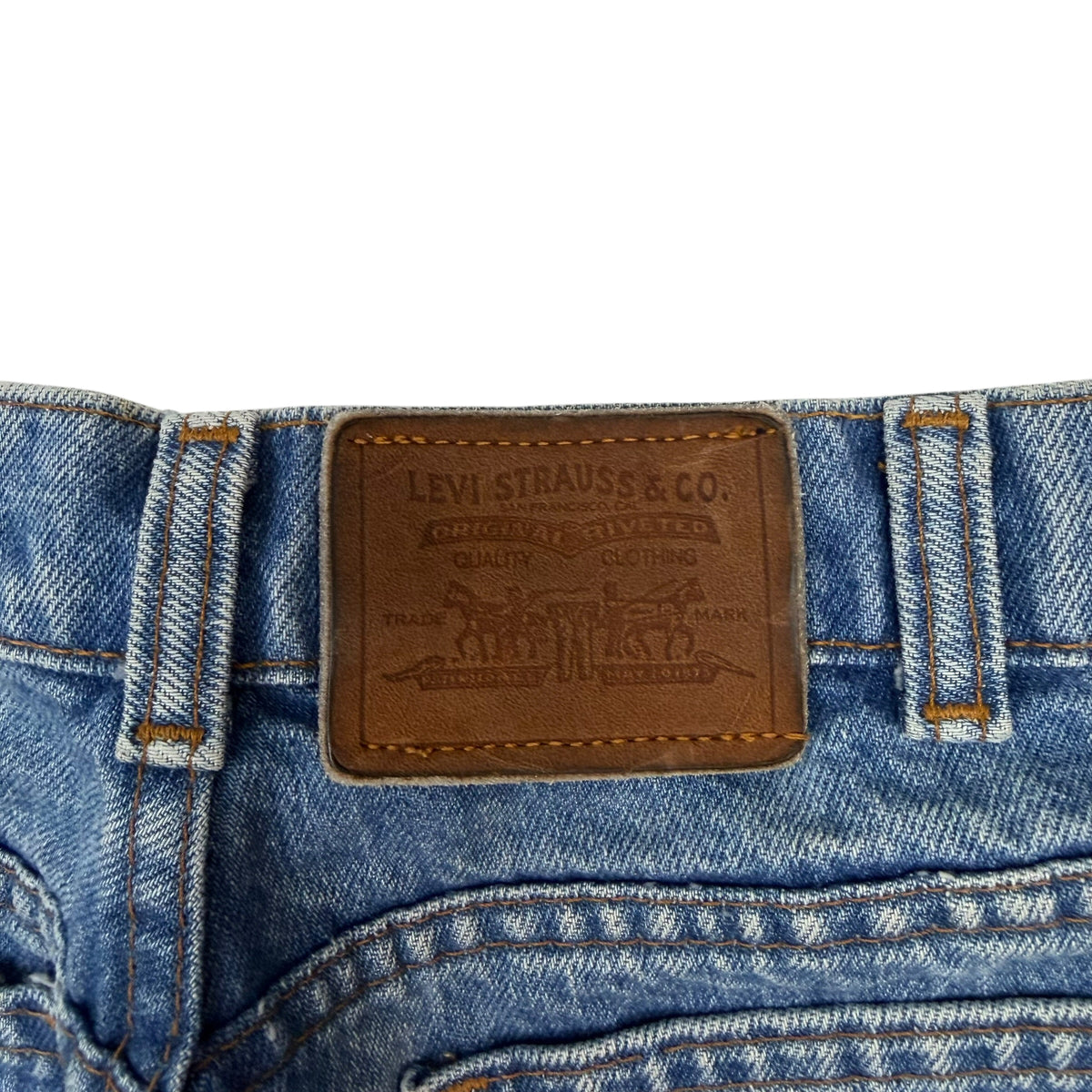 (W) Vintage Levis White Tab Jeans Blue
