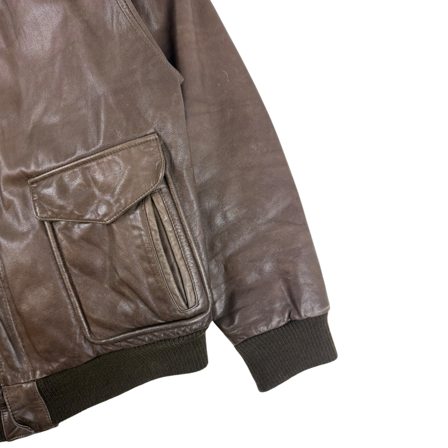 Vintage Adventure Bound Leather Bomber Jacket Brown