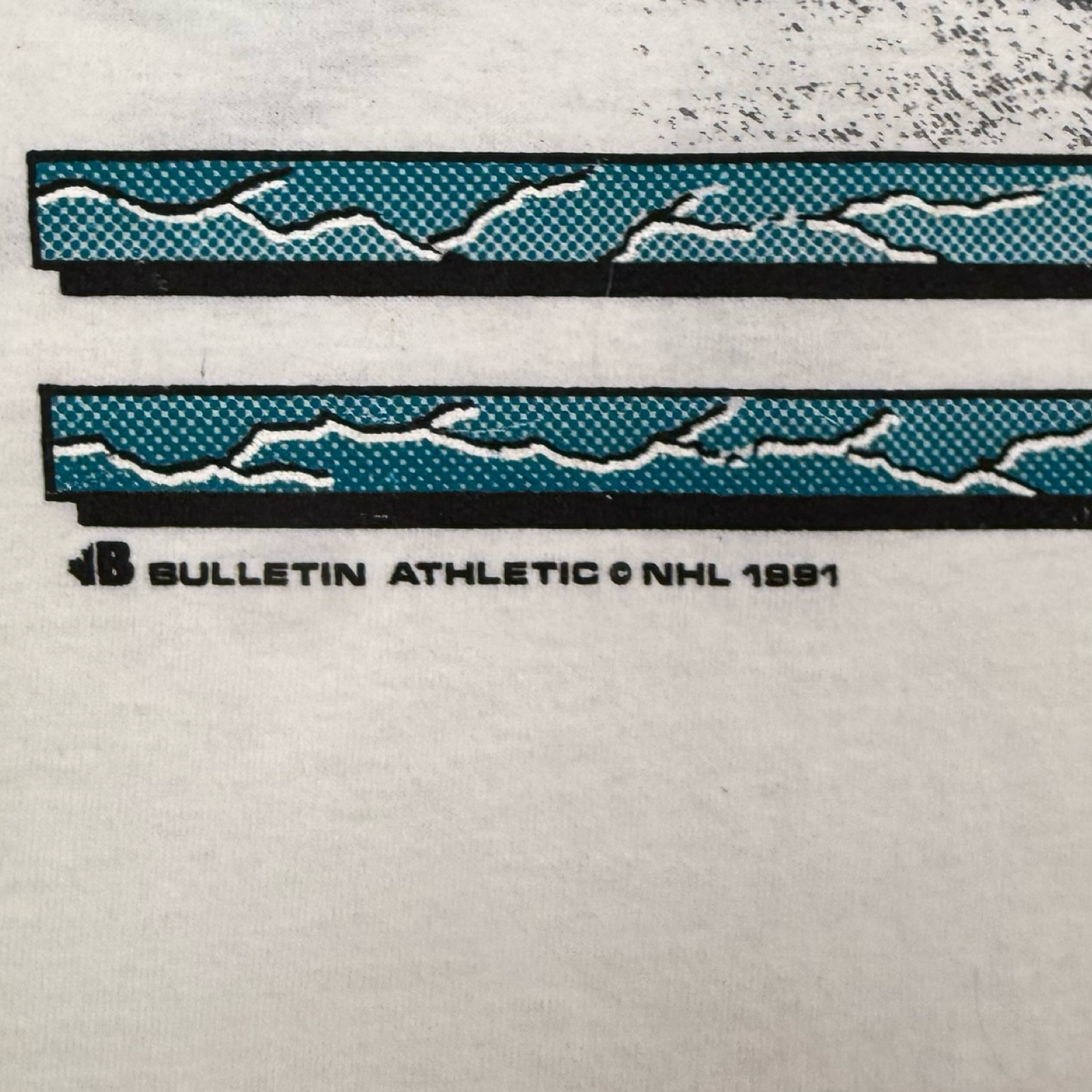 1991 Bulletin Athletic San Jose Sharks AOP Tee White