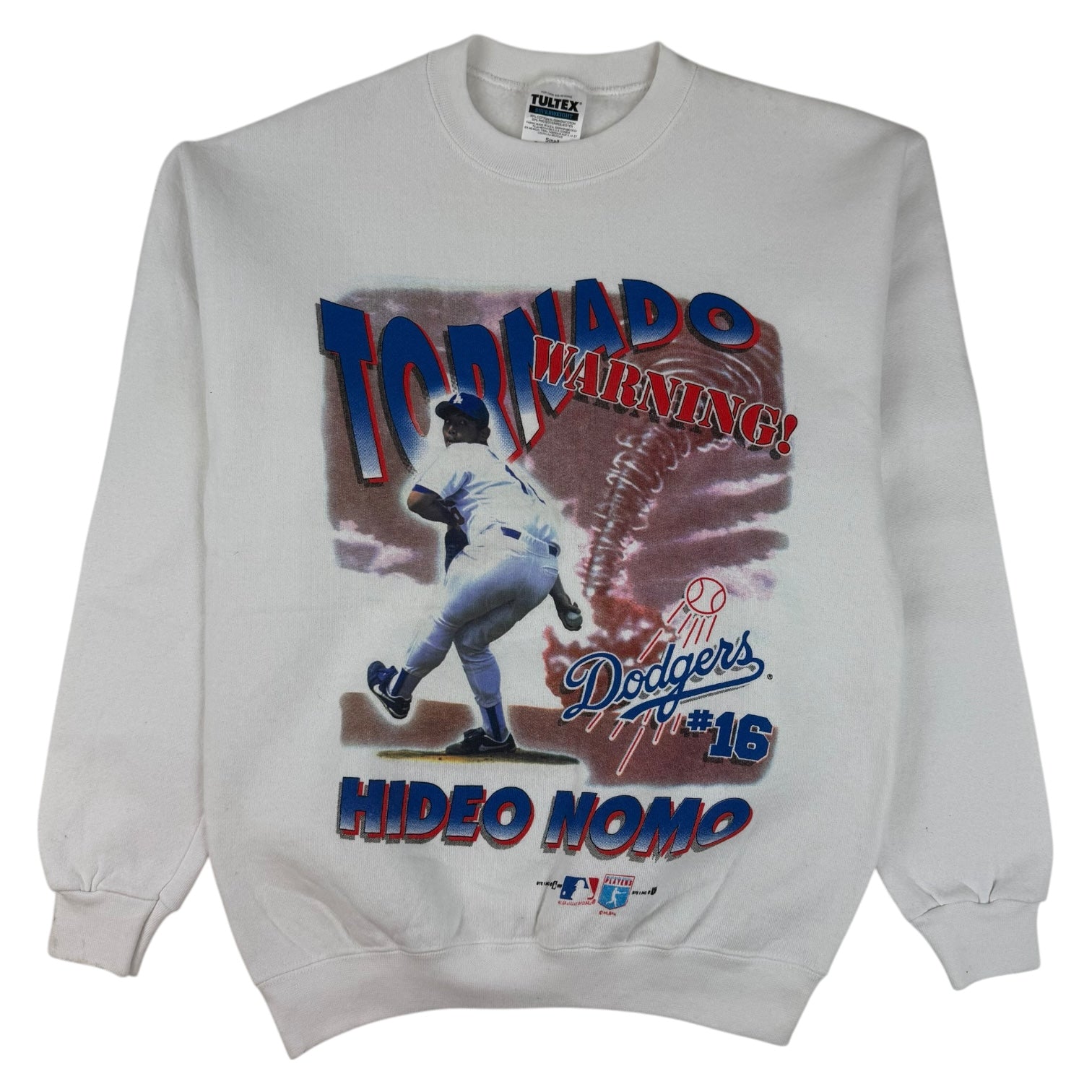 1995 Los Angeles Dodgers Hideo Nomo Crewneck White