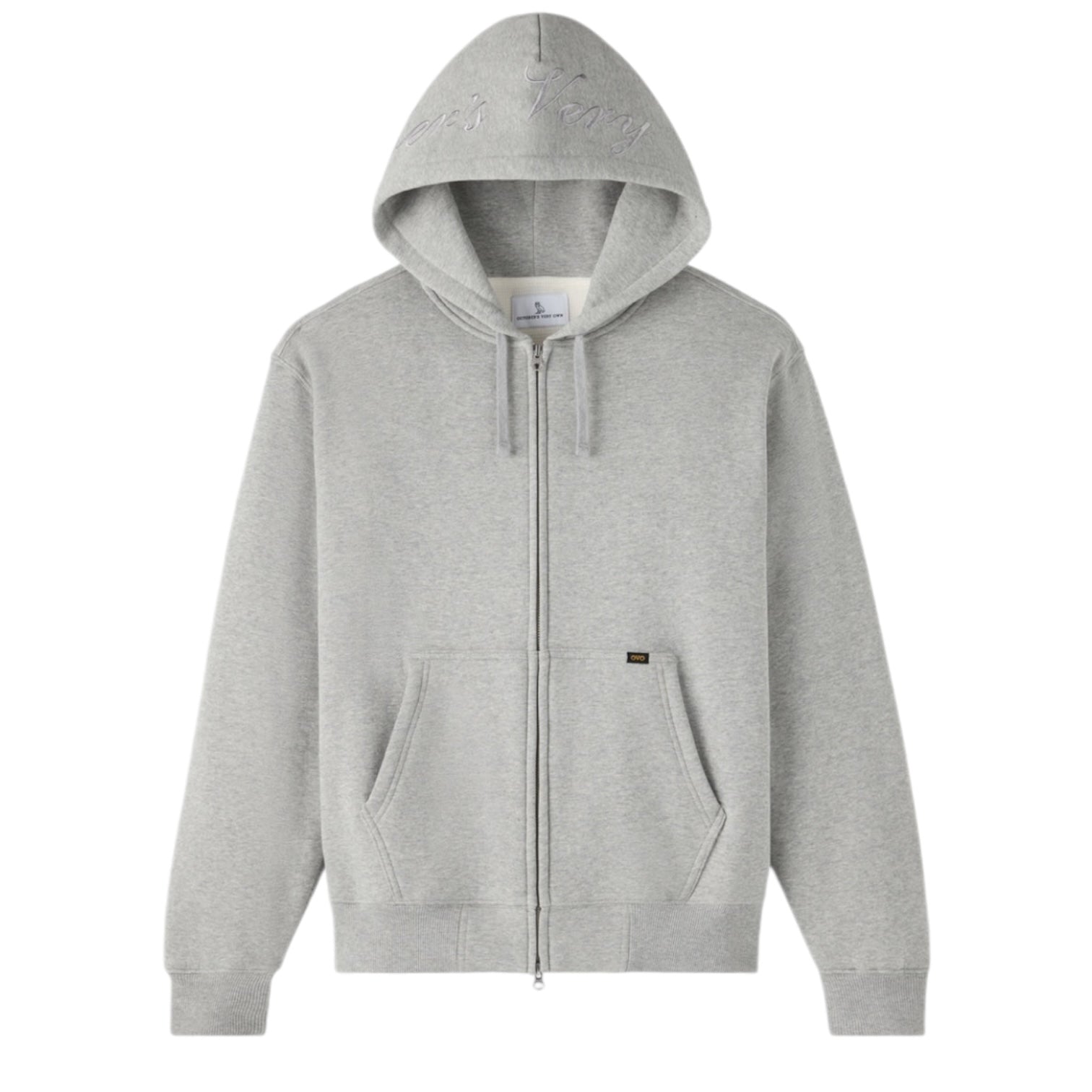 OVO Full-Zip Hood Logo Hoodie Grey