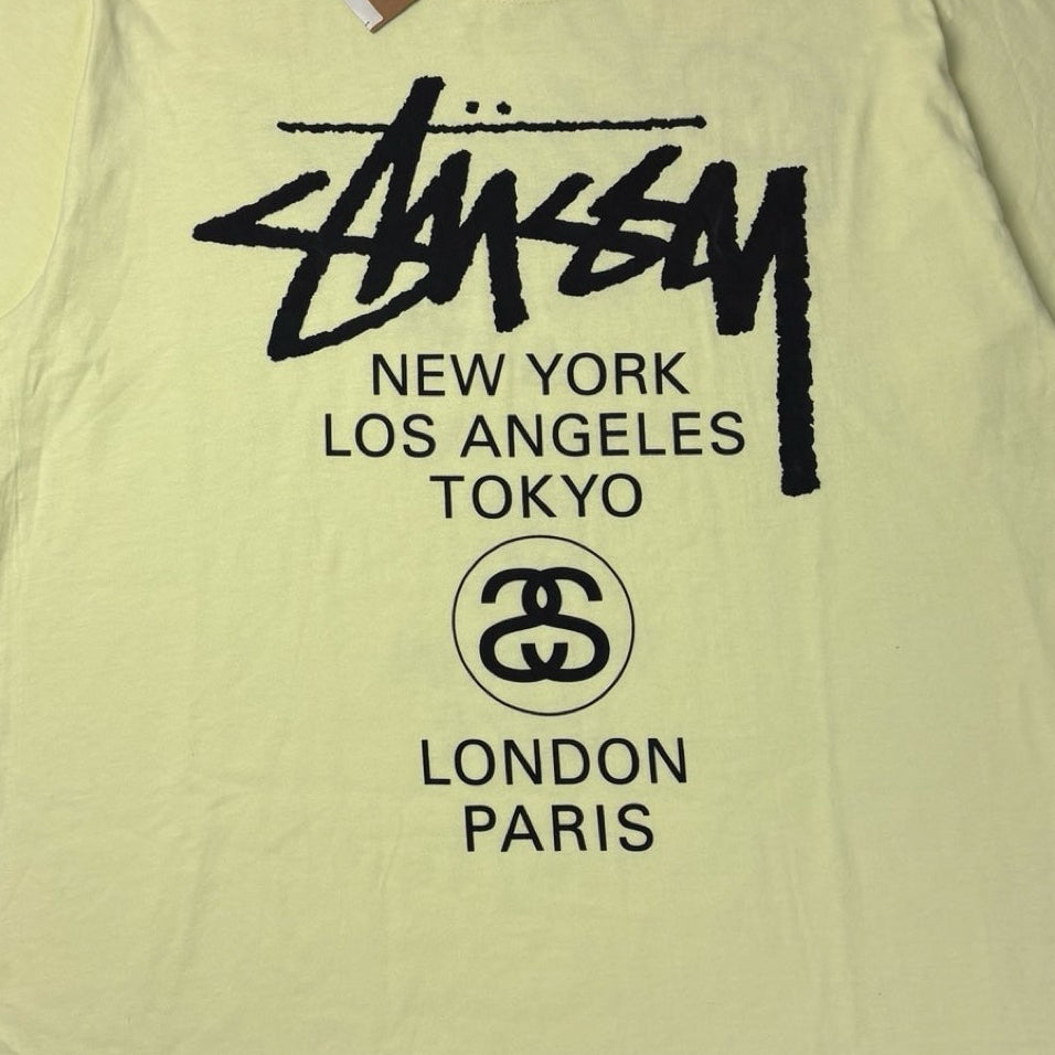 Stussy World Tour Tee Pale Yellow