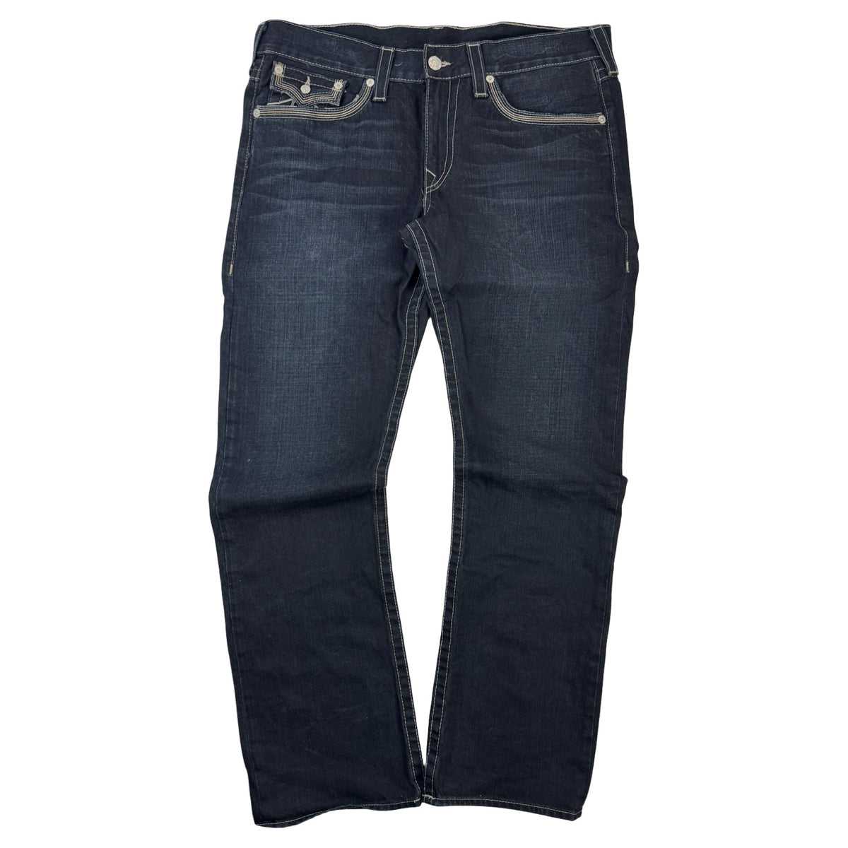 Vintage True Religion Contrast Stitch Bottoms Dark Wash