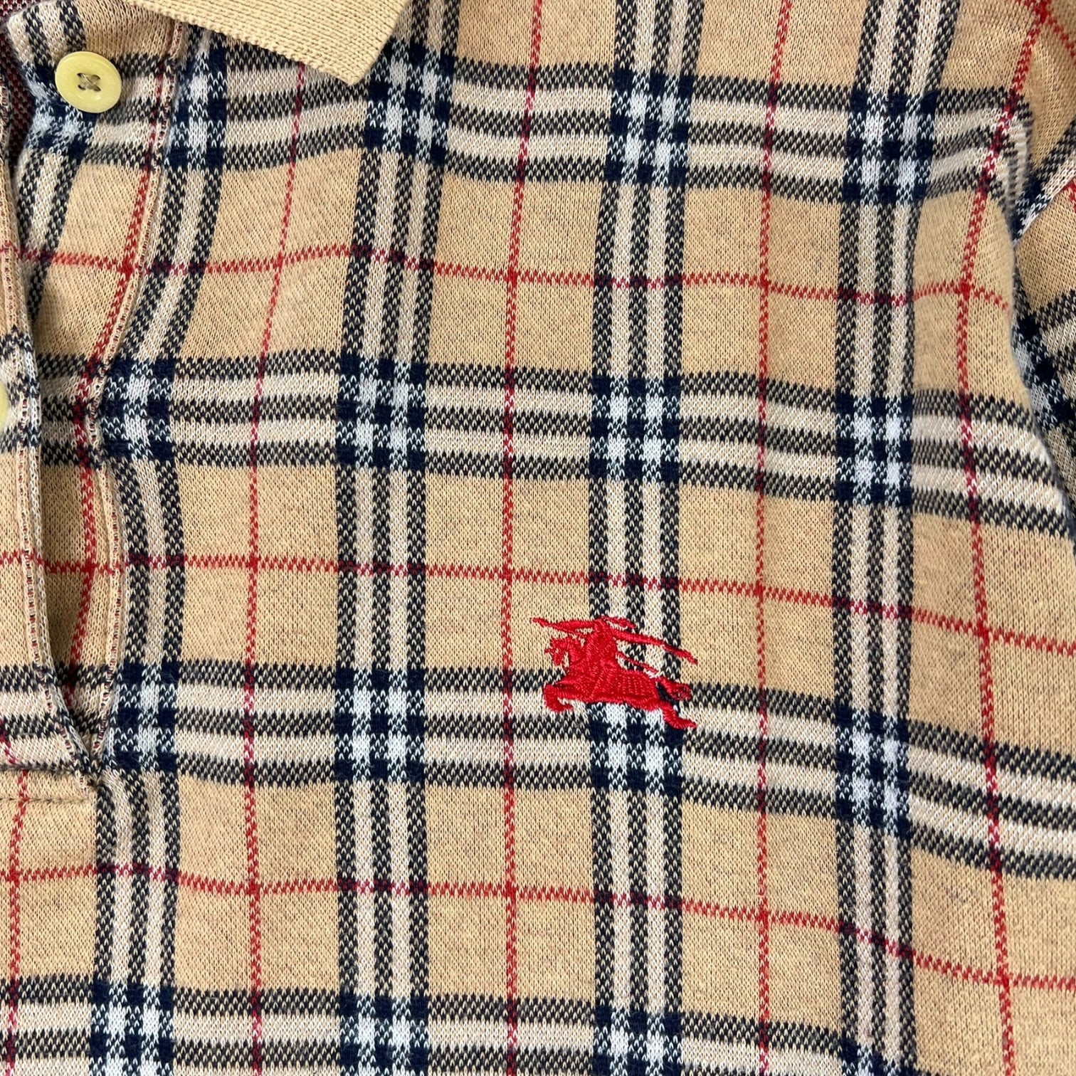 Vintage Burberrys Nova Check Long-Sleeve Polo Shirt