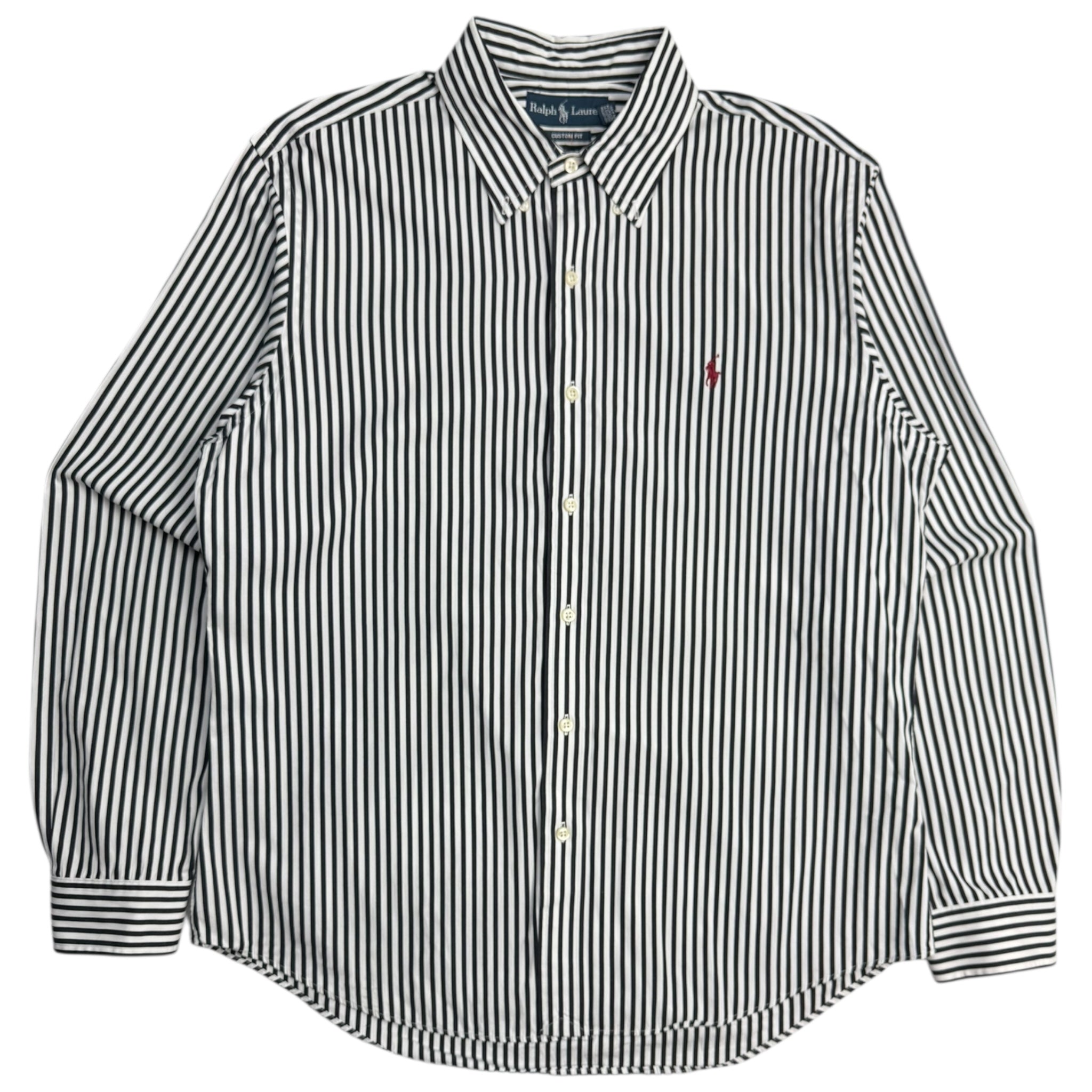 Vintage Polo Ralph Lauren Button Up Shirt White Stripe