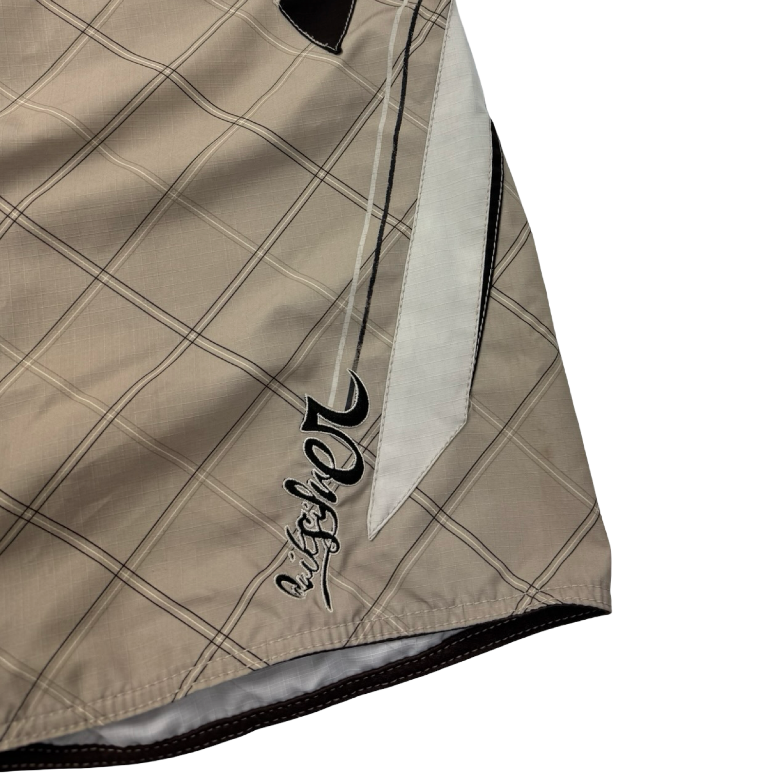 Y2K Quiksilver Embroidered Surf Board Shorts Beige