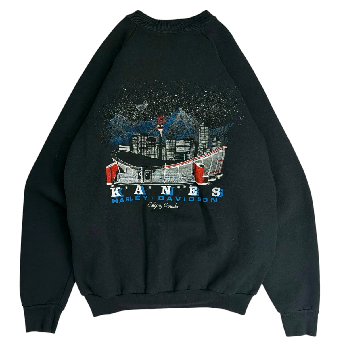 Vintage Harley Davidson Eagle Calgary Crewneck Black