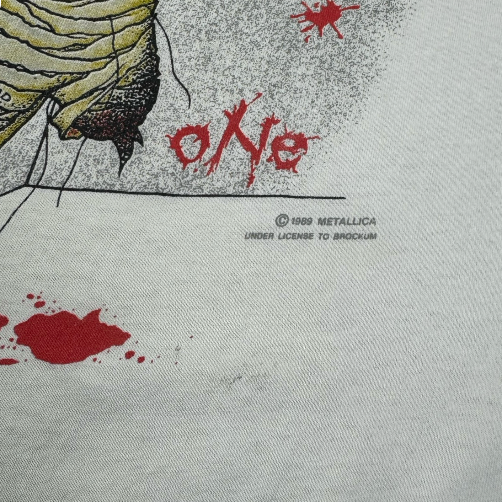 1989 Metallica ‘One’ Landmine Band T-Shirt Distressed White