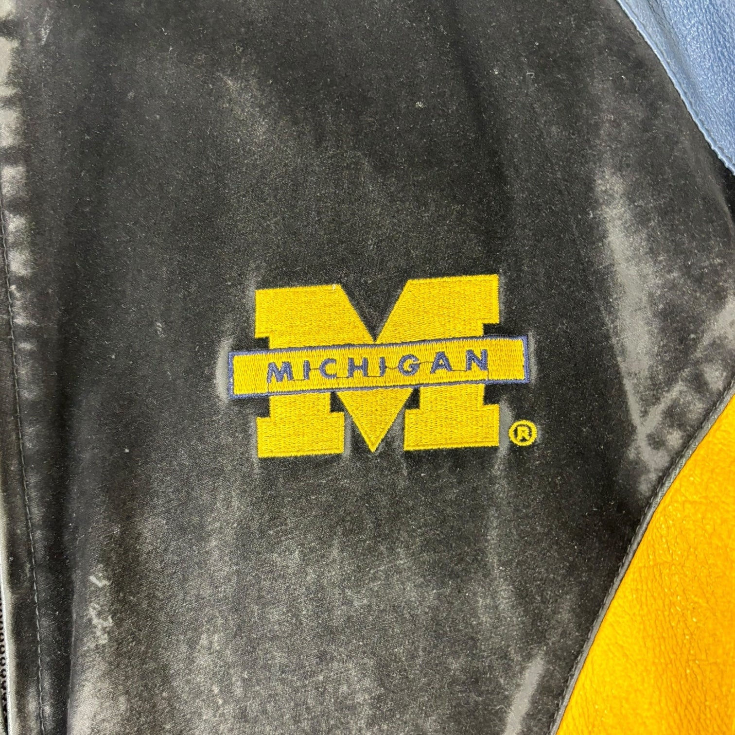 Vintage Speedo University of Michigan Wolverines Suede Leather Jacket Black