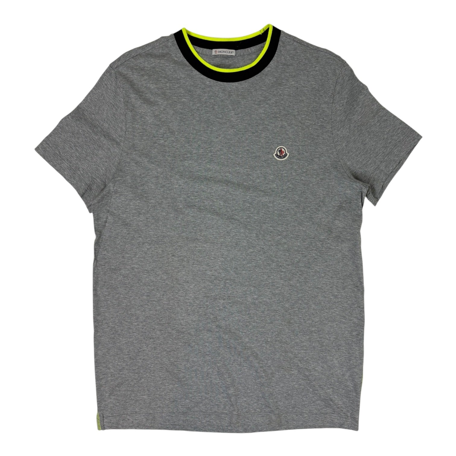 Moncler Patch Logo Contrast Stitch Tee Grey