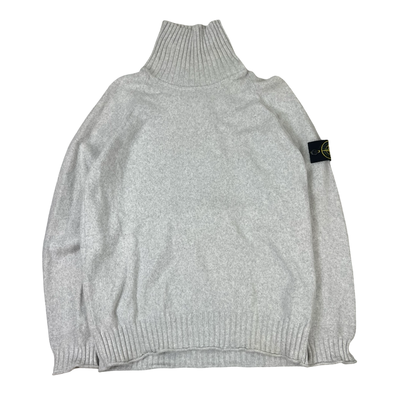 Stone Island Detachable Compass Patch Turtleneck Sweater Grey